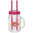 Trinkglas Poppy in Pink - Pink, Glas/Metall (8/11/14,5cm)