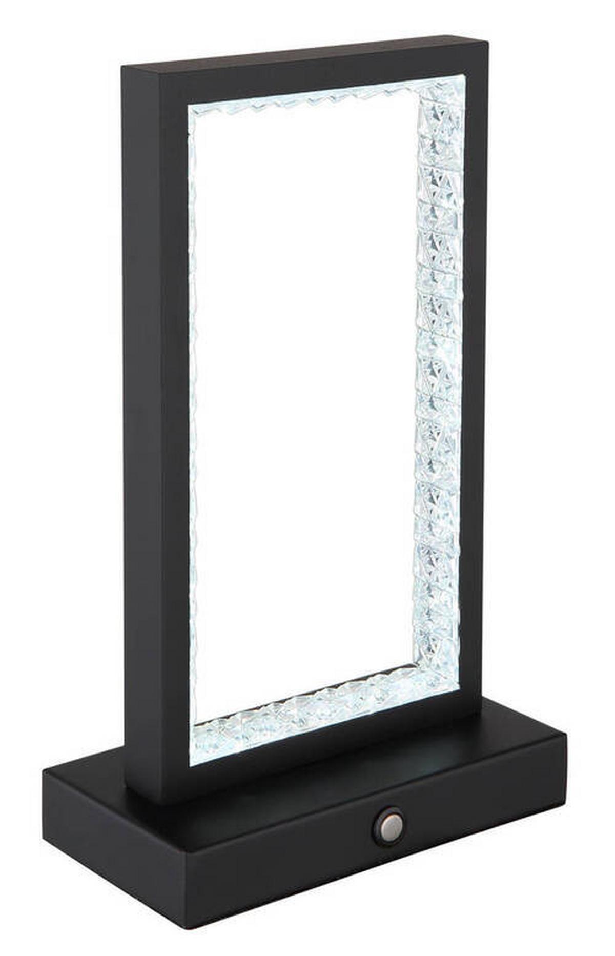 AKKU-TISCHLEUCHTE 24008S - Klar/Schwarz, Design, Kunststoff/Metall (14/7,5/23cm) - Globo