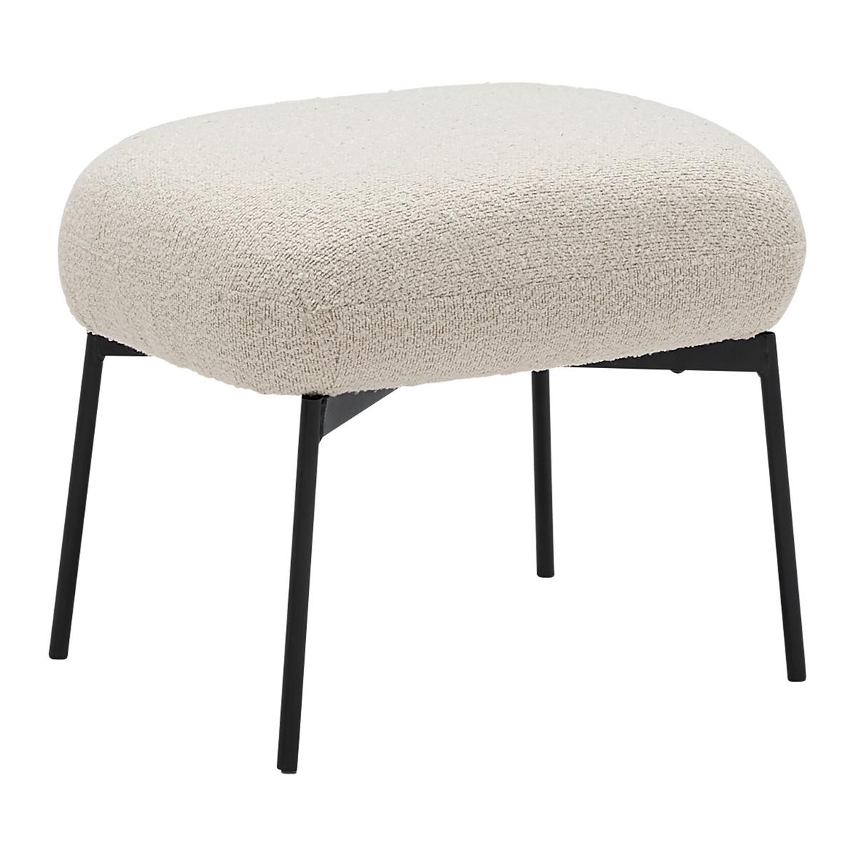 Hocker Norbi Creme - Creme/Schwarz, MODERN, Holz/Textil (42/43/56cm) - Mömax