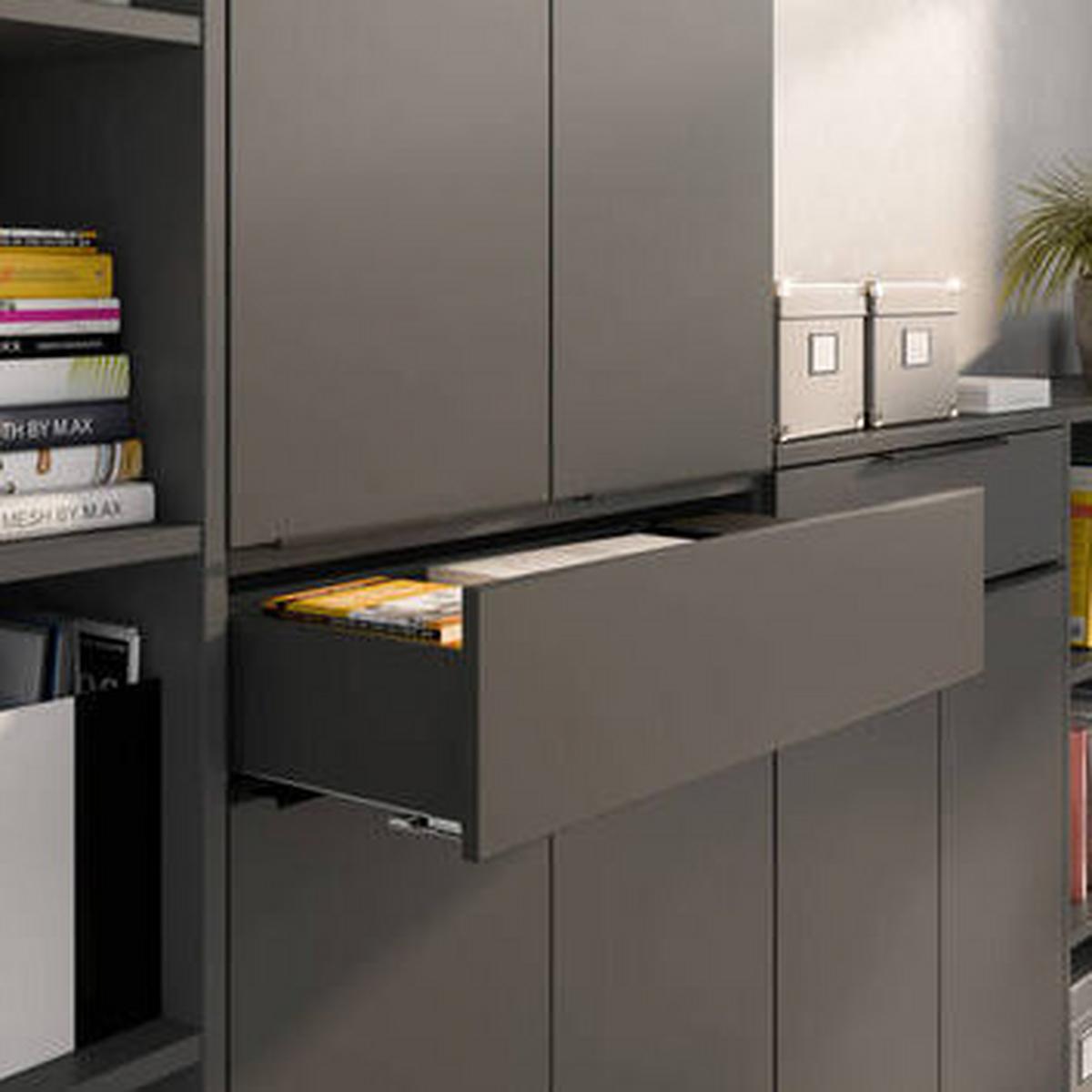 Aktenschrank Ribera in Graphitfarben - Graphitfarben, MODERN, Holzwerkstoff (81/197/40cm) - Premium Living