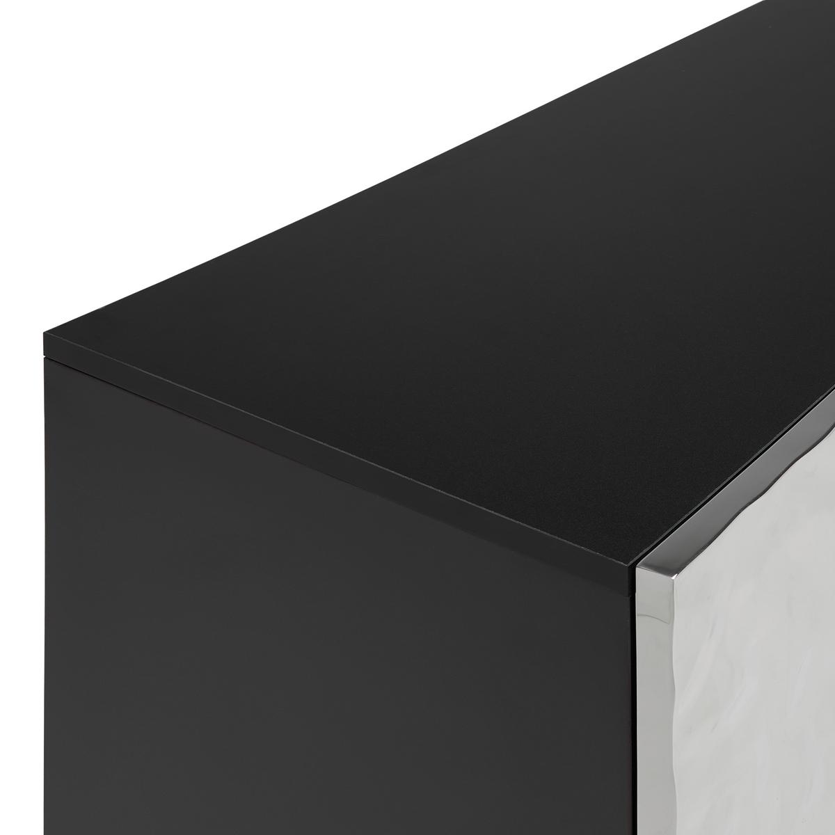 Highboard Marlene Schwarz/Edelstahlfarben - Edelstahlfarben/Schwarz, Design, Holzwerkstoff/Metall (80/140/40cm) - Mömax