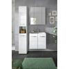 Badezimmer Ice 3-tlg. ca. 90 cm Weiß - Weiß Hochglanz/Silberfarben, MODERN, Keramik/Holzwerkstoff (90/185/46cm) - MID.YOU