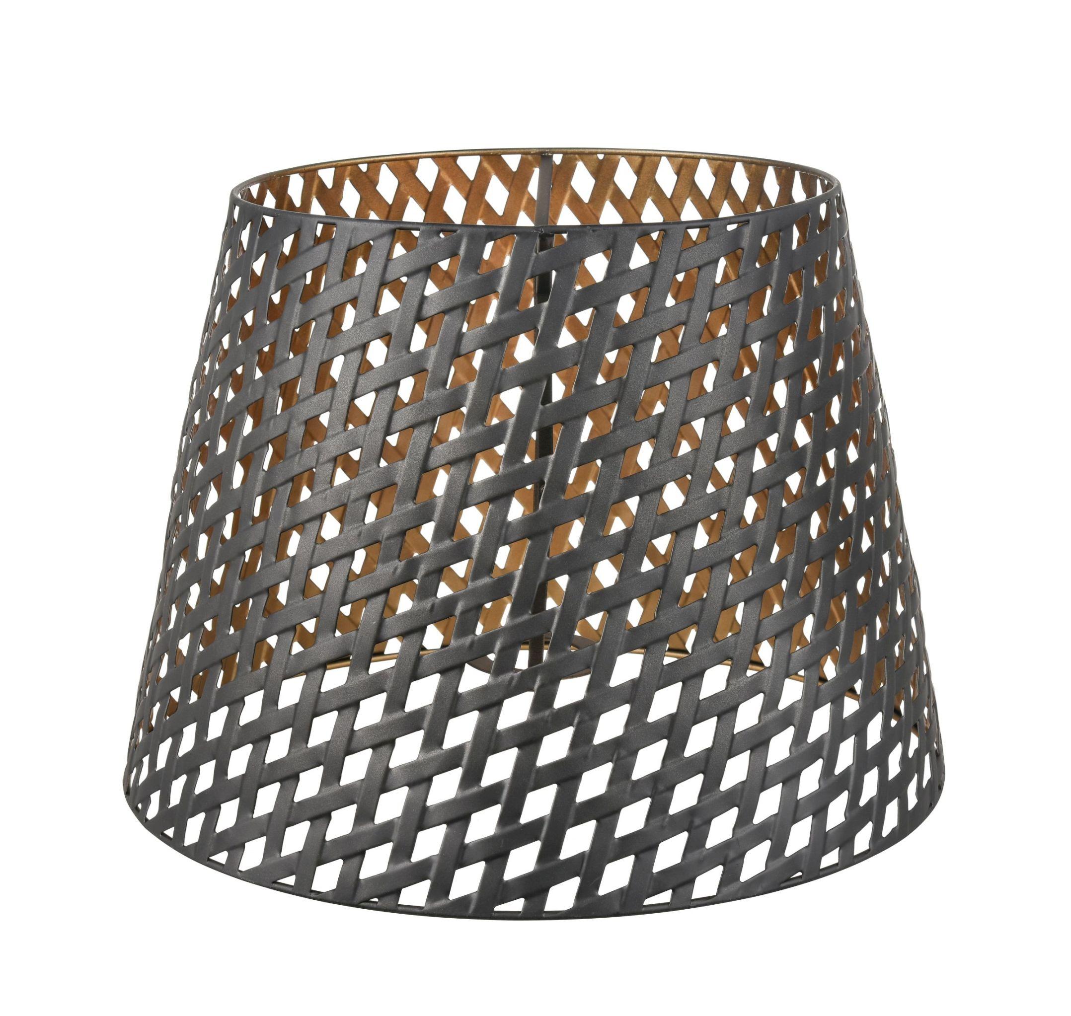 Leuchtenschirm Zirbo Ø ca. 35cm - Goldfarben/Schwarz, MODERN, Metall (35/25cm) - Modern Living