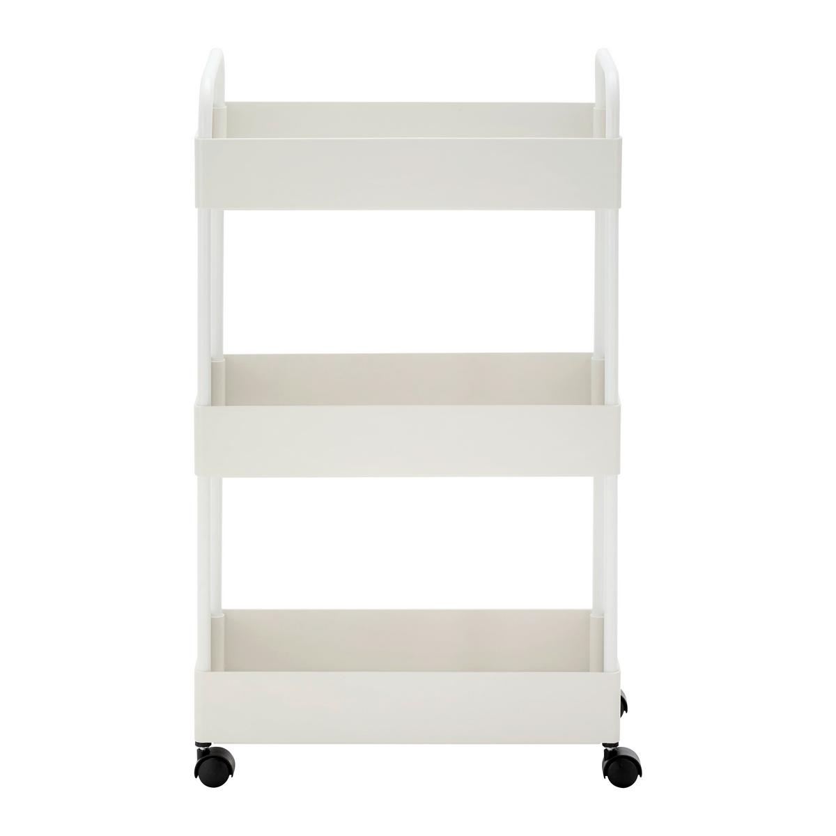 Rollwagen Sandro Weiß Metall - Weiß, MODERN, Kunststoff/Metall (40/72/22cm) - Bessagi Home