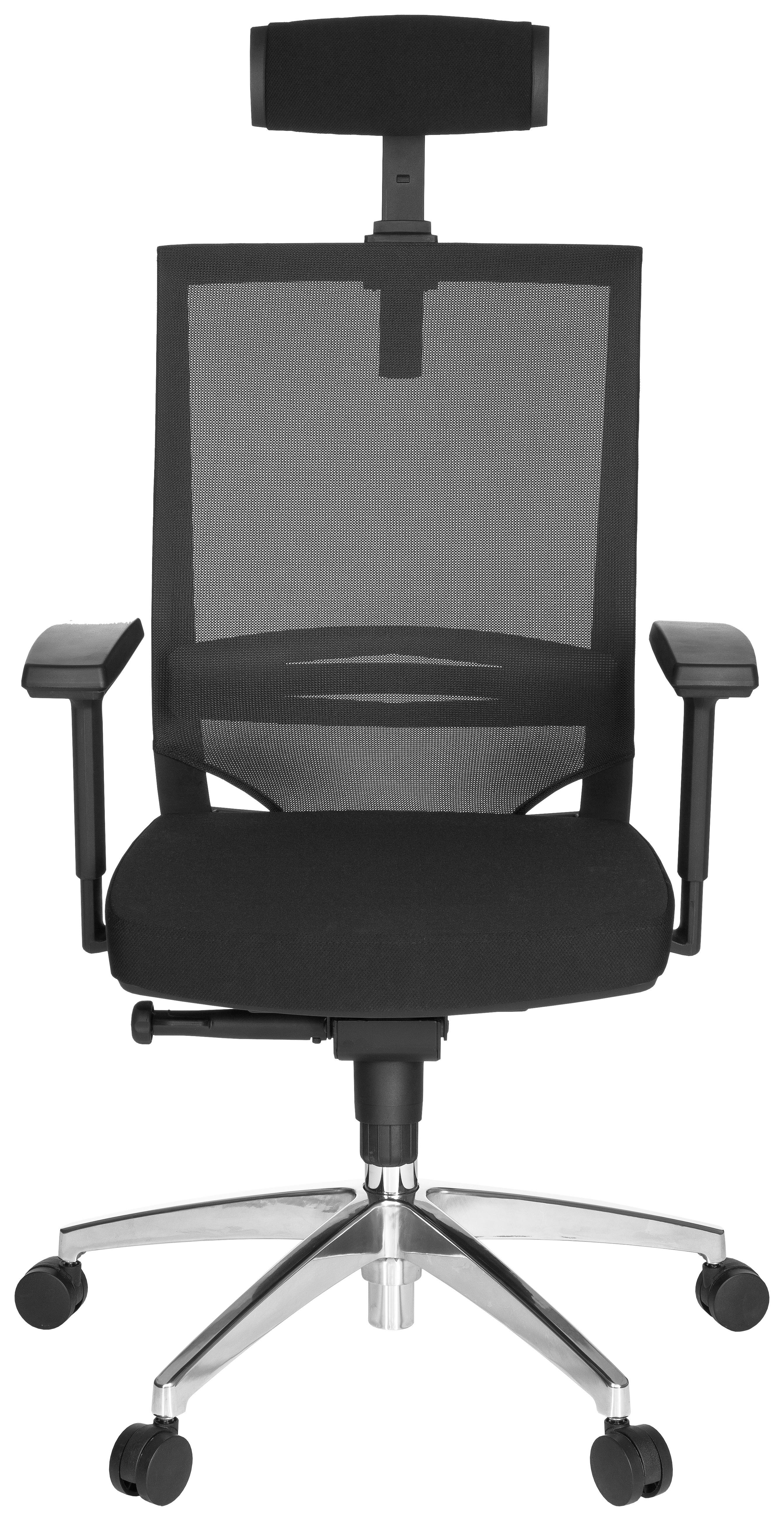 Pisarniški Stol Porto Max High, Črna - črna/barve aluminija, Moderno, kovina/umetna masa (63/113/65cm) - MID.YOU
