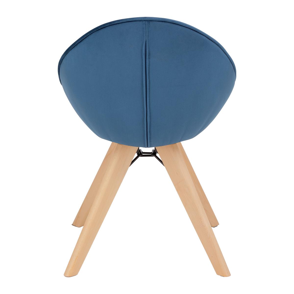 KRZESŁO DARIA - kolor bukowy/niebieski, Modern, metal/drewno (57/80,5/59cm) - Bessagi Home