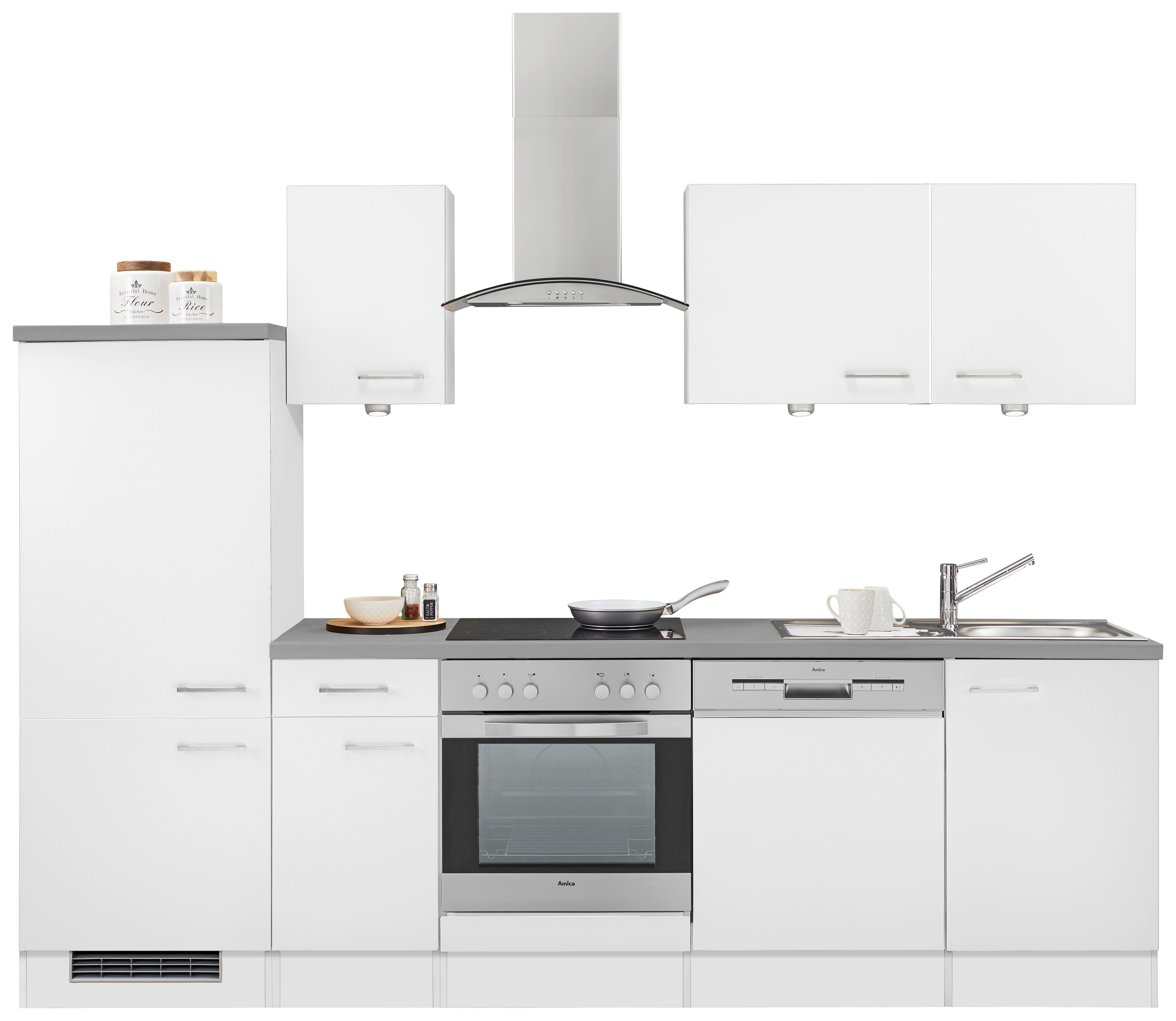 Küchenblock Neo Weiß - Weiß, MODERN, Holzwerkstoff (270cm) - FlexWell