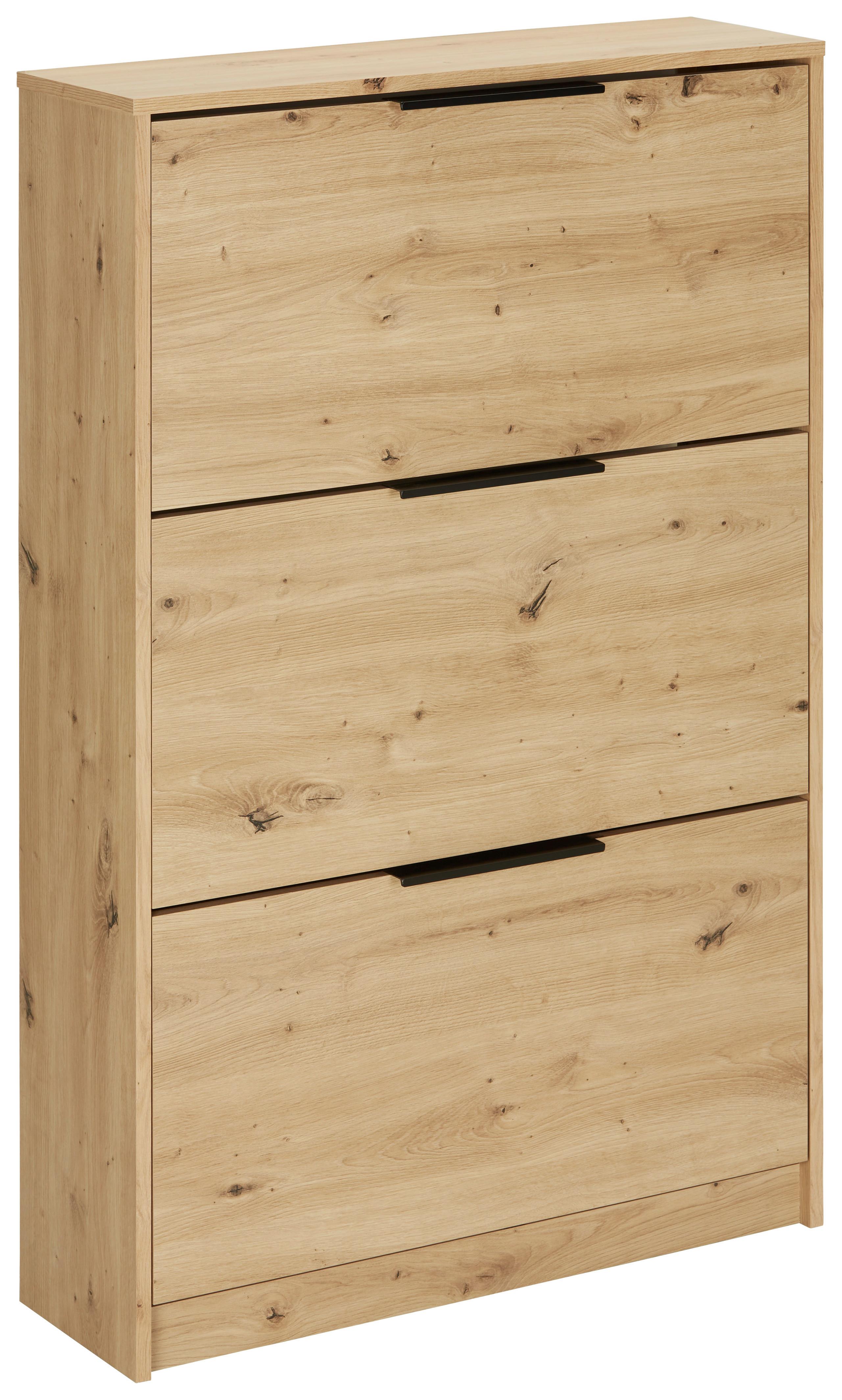 SKOSKÅP BELA -EXKLUSIV- - ekfärgad, Modern, trämaterial (79/124/25cm) - Mömax