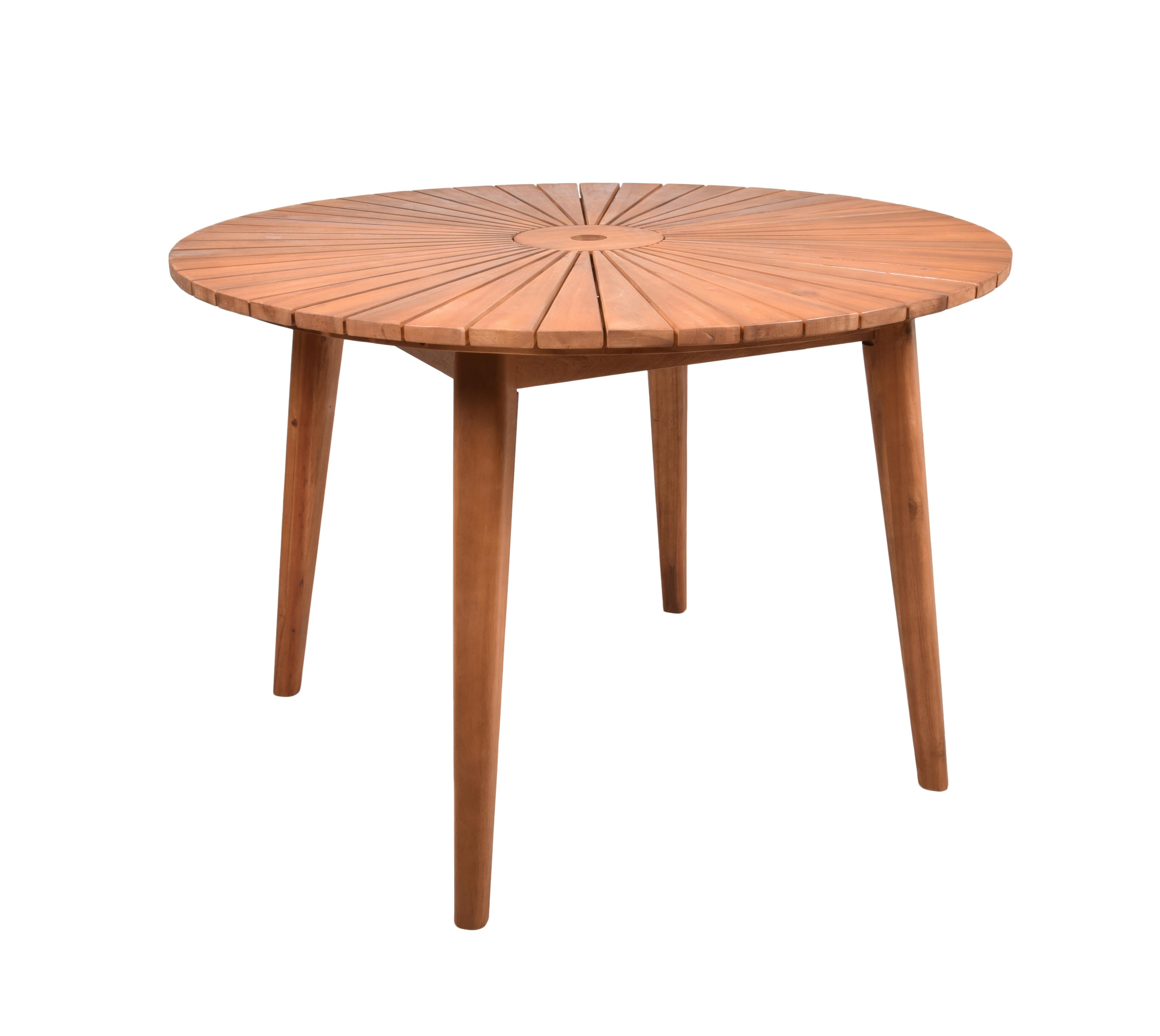 Gartentisch Holz Fremont ca. 110x75 cm geölt - Hellbraun, Basics, Holz (110/110/75cm) - Gardenson