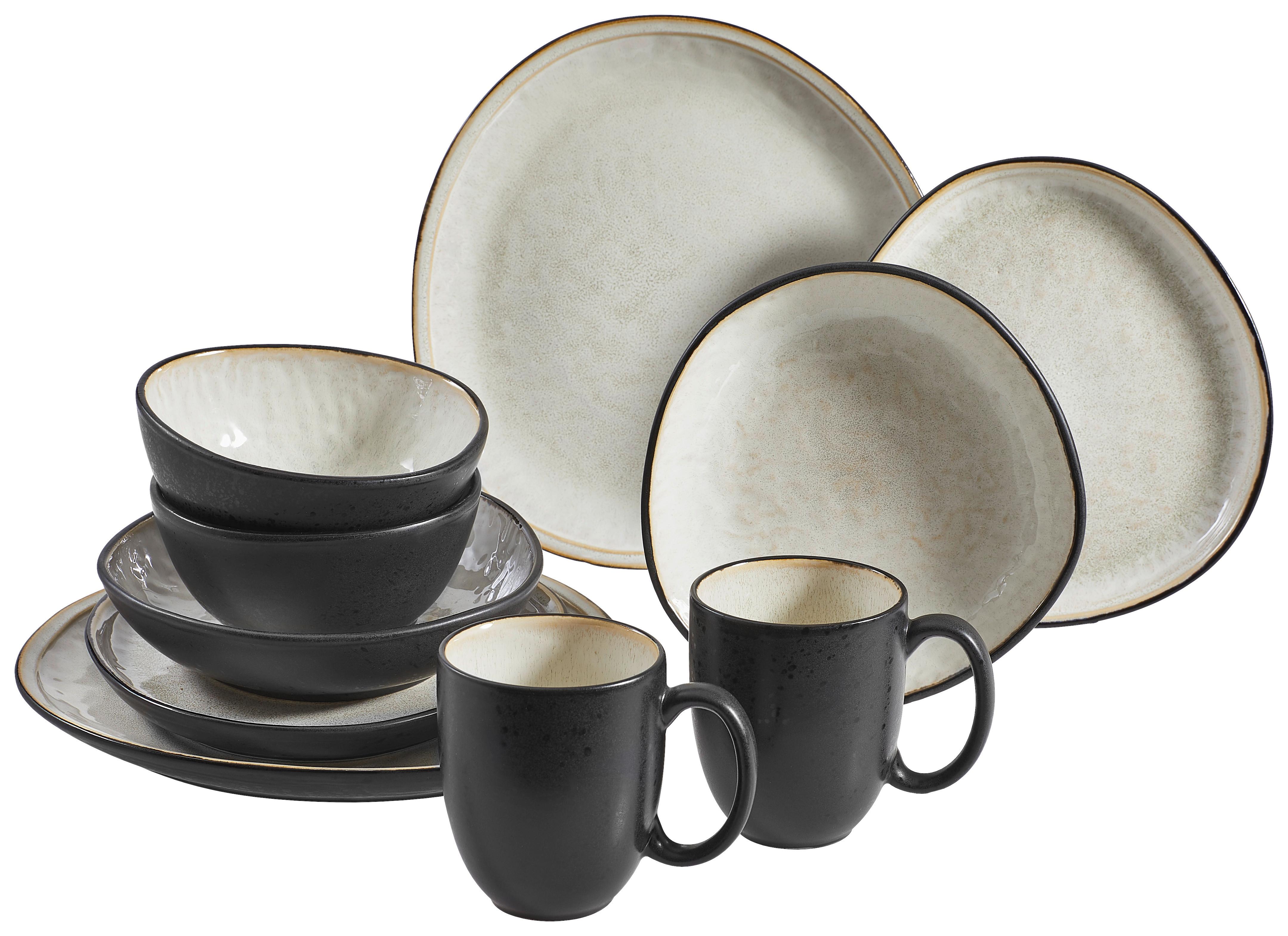 SERWIS OBIADOWO-ŚNIADANIOWY SØREN IVORY - kremowy, Trend, ceramika - Novel