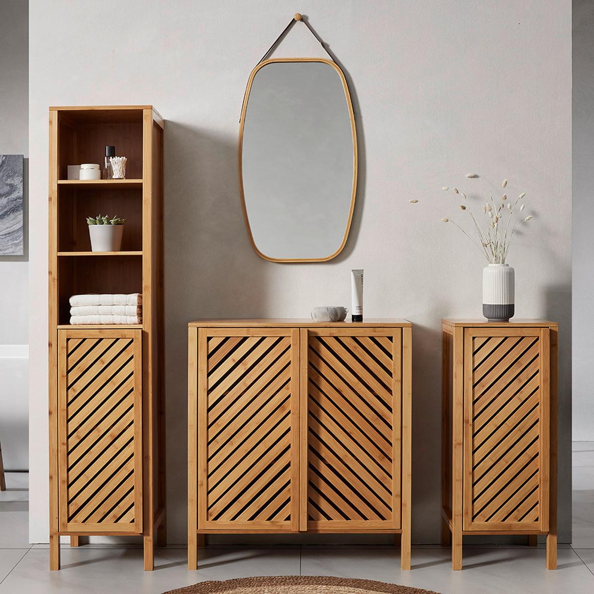 Regal Bonny Naturfarben Bambus - Naturfarben, MODERN, Naturmaterialien (35/85/36cm) - Bessagi Home
