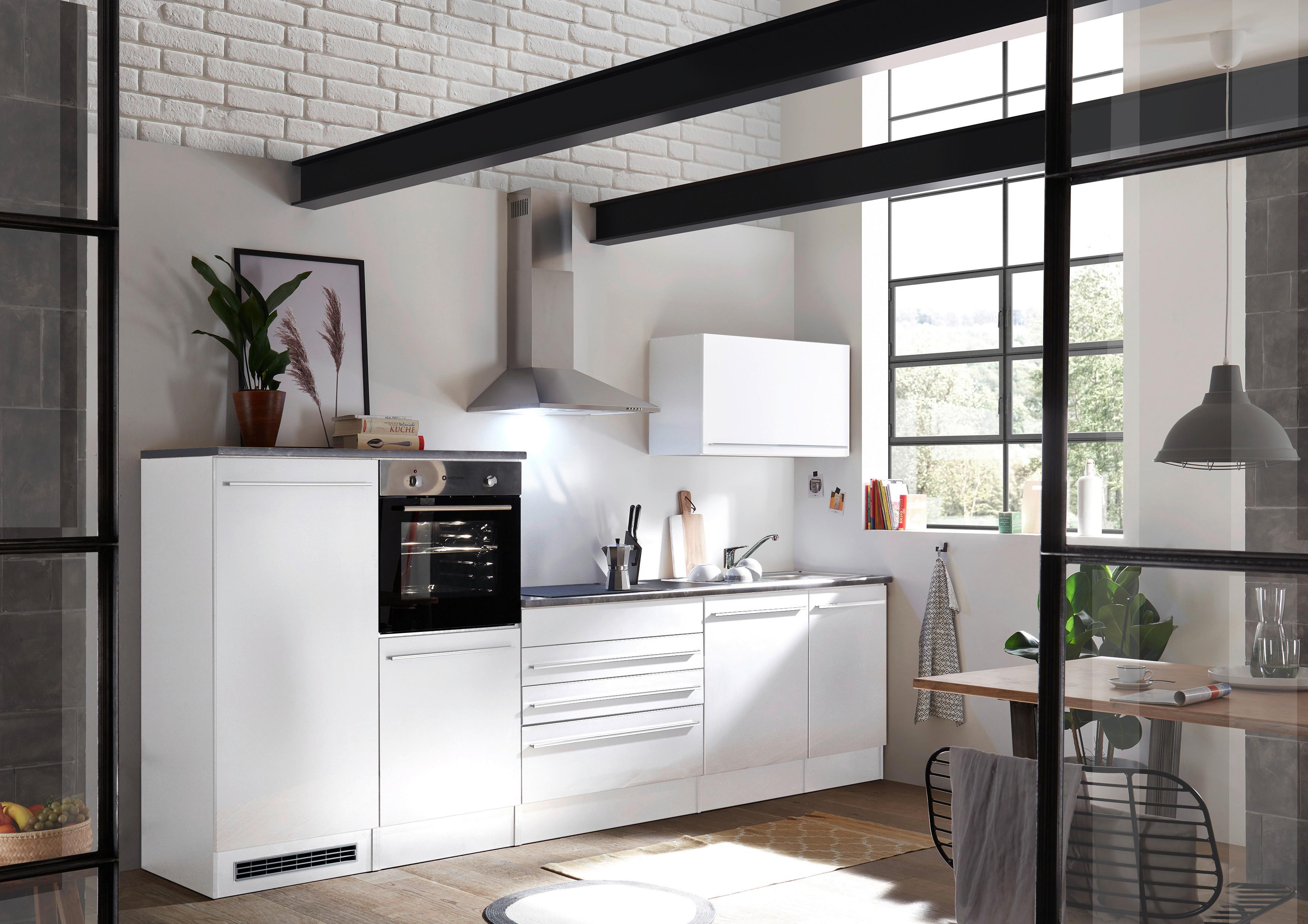 Moderen Kuhinjski Blok Brez Aparatov Welcome Jazz, Bela - bela/visoki sijaj, Konvencionalno, leseni material (320cm) - Modern Living