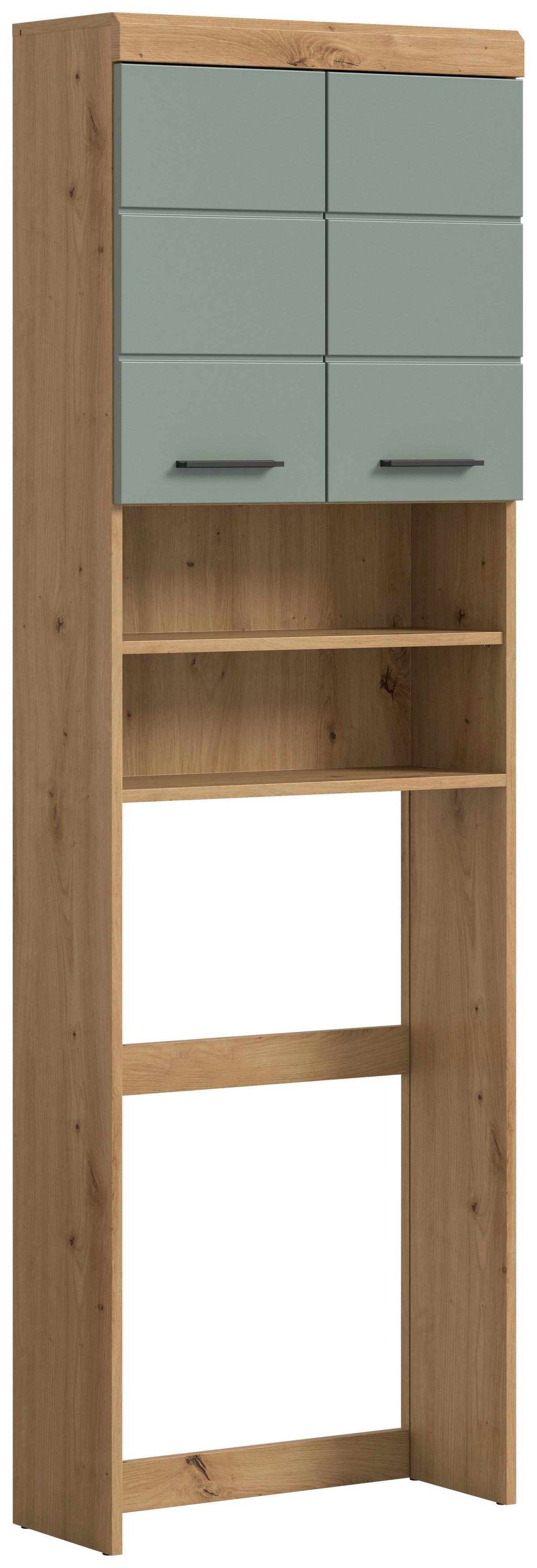 Waschmaschinenschrank Scout ca. 63x191x24 cm Salbeigrün - Salbeigrün/Schwarz, MODERN, Holzwerkstoff/Kunststoff (63/191/24cm) - MID.YOU