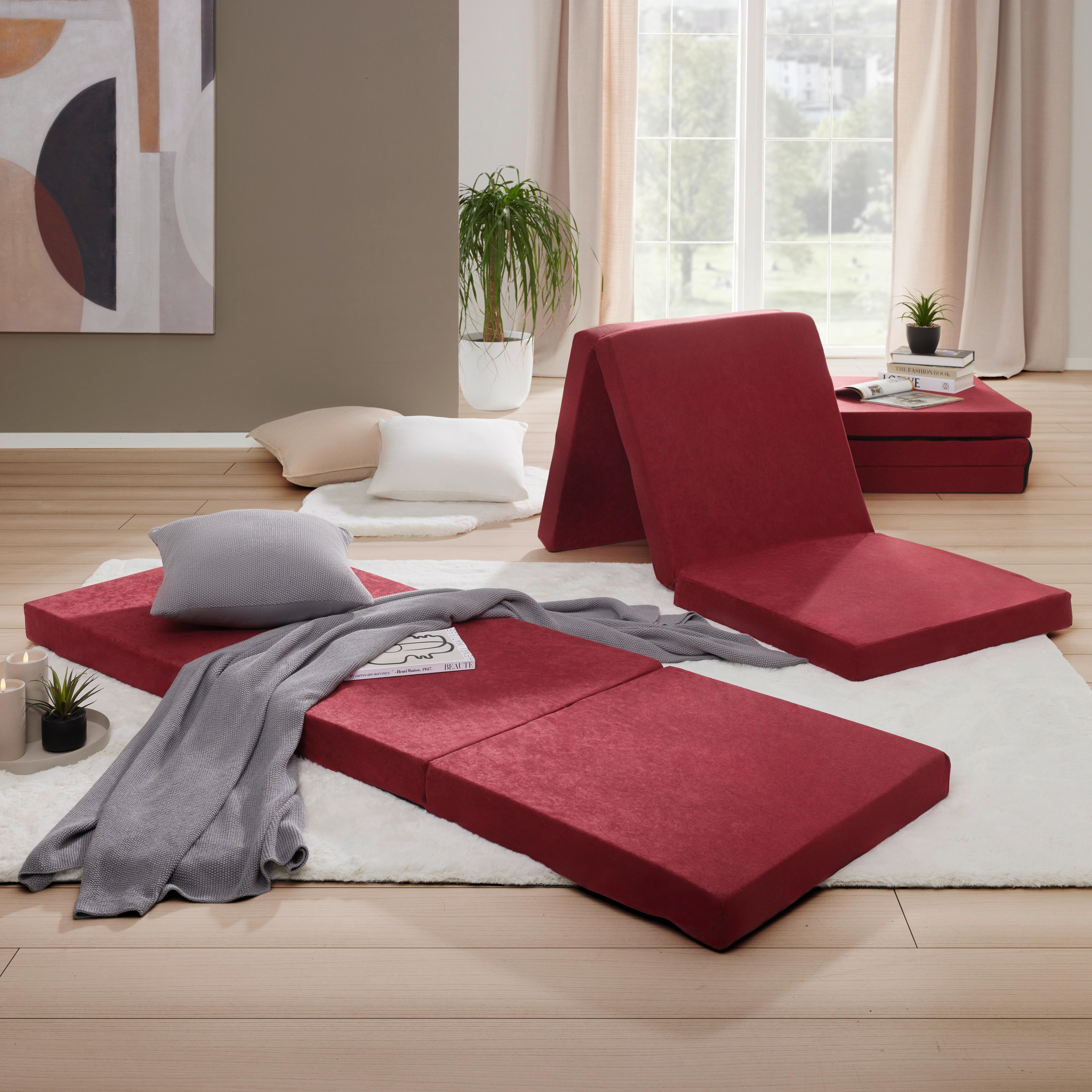 Faltmatratze Anna Bordeaux ca. 65x186cm - Bordeaux, MODERN, Textil (65/186cm) - Mömax