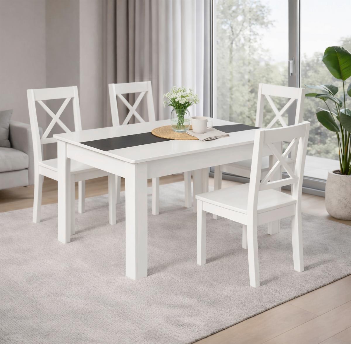 Esstisch Vcm Esstisch "disalo" 115x80 - Weiss/Anthrazit, Modern, Holzwerkstoff (115/80/75cm) - MID.YOU
