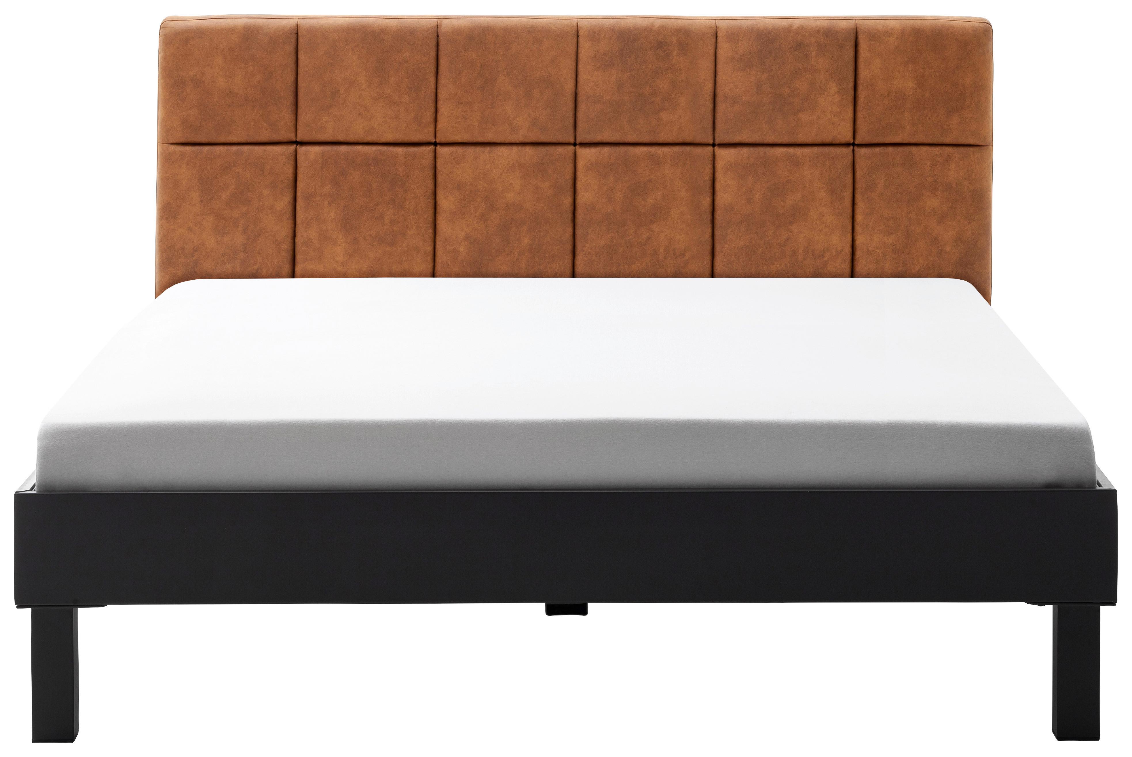 Metallbett ca. 160x200cm - Anthrazit/Kupferfarben, Konventionell, Textil/Metall (160/200cm) - Mömax