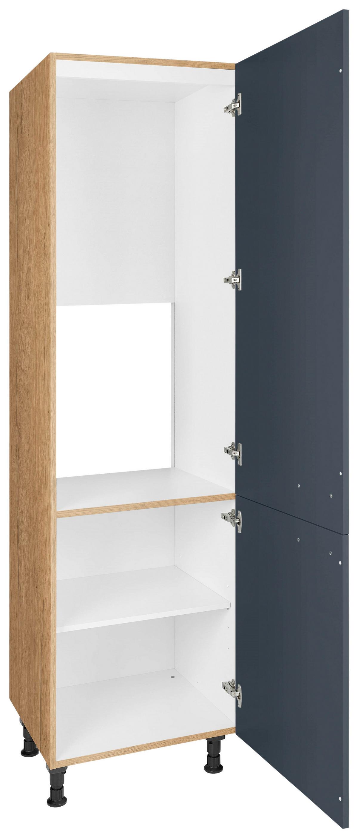 Geräteumbauschrank Easytouch Blau - Blau/Eichefarben, MODERN, Holzwerkstoff/Metall (60/216,6/58cm) - Nobilia