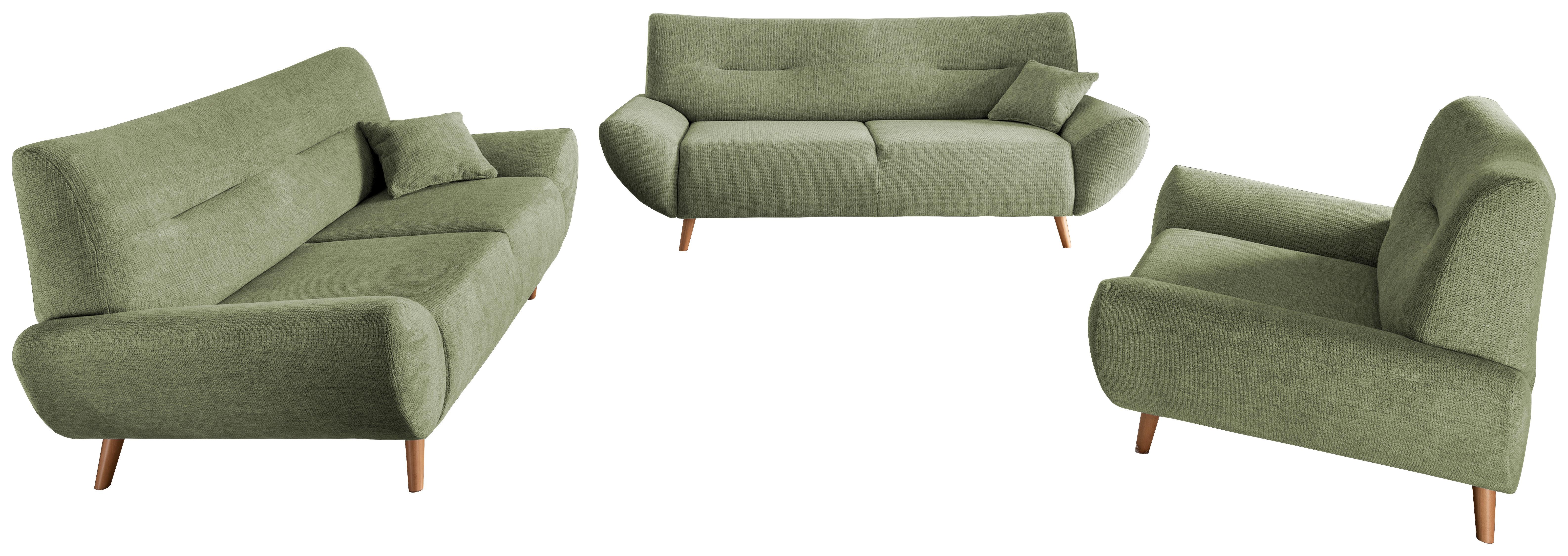 Sessel Drago Grün Chenille - Wildeiche/Grün, MODERN, Holz/Textil (111/81/90cm) - MID.YOU