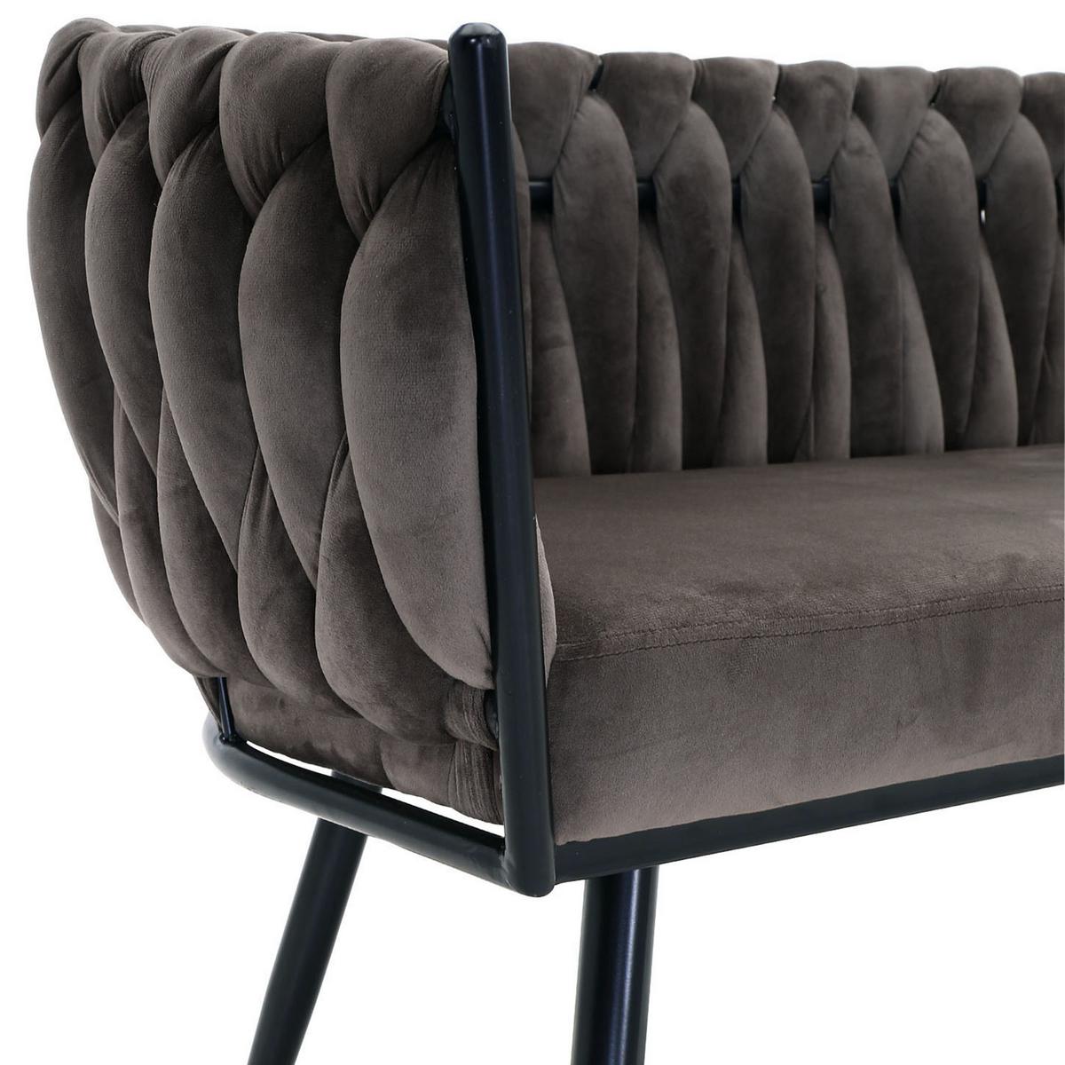 ŁAWKA WEAVY - czarny/szary, Modern, metal/tkanina (130/78/55cm) - Livetastic