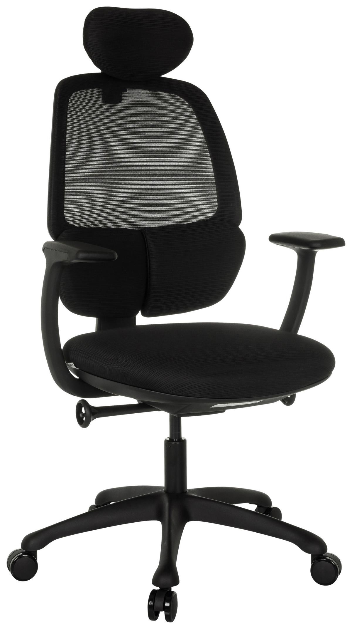 Pisarniški Stol Ri-cover, Črna - črna, Moderno, umetna masa/tekstil (66/114-129/67,5cm) - MID.YOU