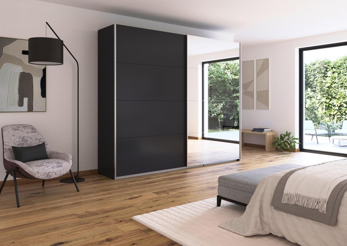 DULAP USI CULISANTE FELDKIRCH - argintiu/antracit, Modern, material pe bază de lemn (271/229/62cm)