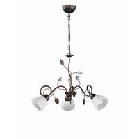 Kronleuchter Traditio in Braun/Weiß max. 40 Watt - Rostfarben/Braun, Natur, Glas/Metall (70/150cm) - Trio Leuchten
