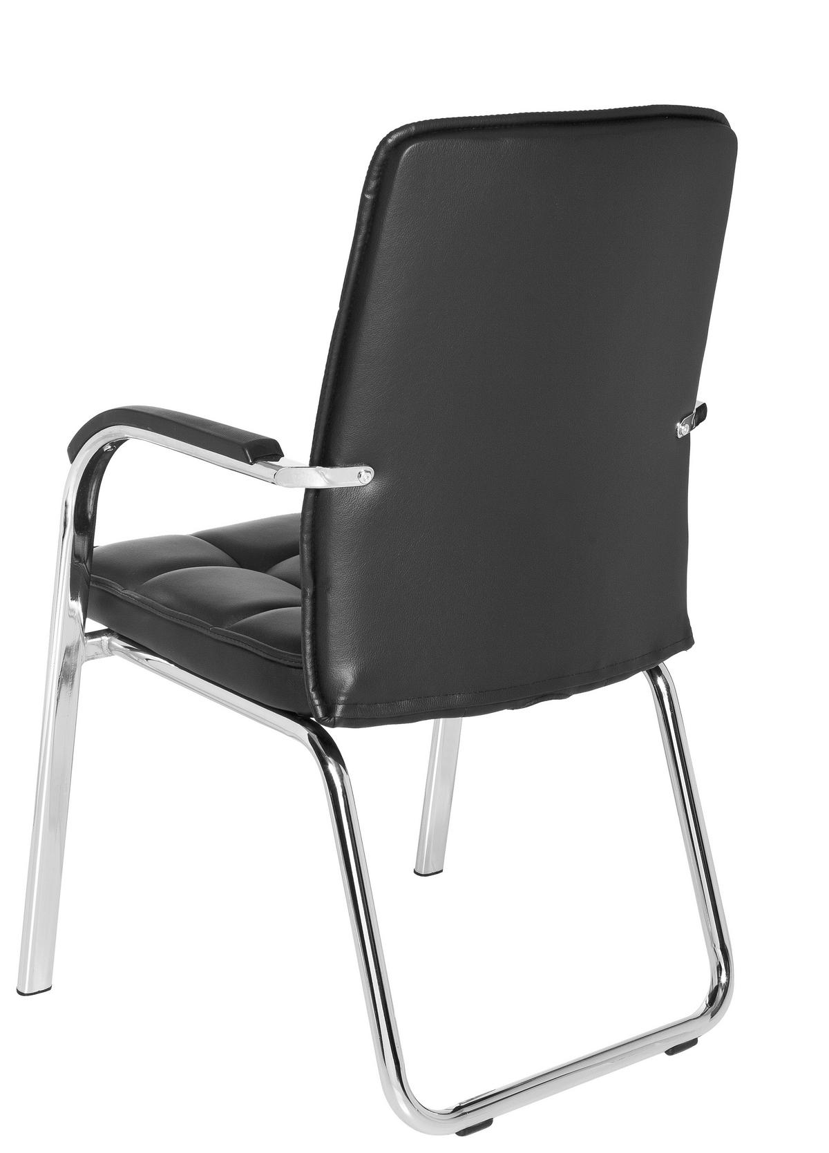 Konferenčni Stol Borne, Črna - barve kroma/črna, Moderno, kovina/tekstil (54/93/44cm) - MID.YOU