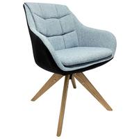 KRZESŁO Z PODŁOKIETNIKAMI FRESH - kolor dębowy/antracytowy, Konventionell, drewno/tkanina (57/83,5/60cm) - Landscape