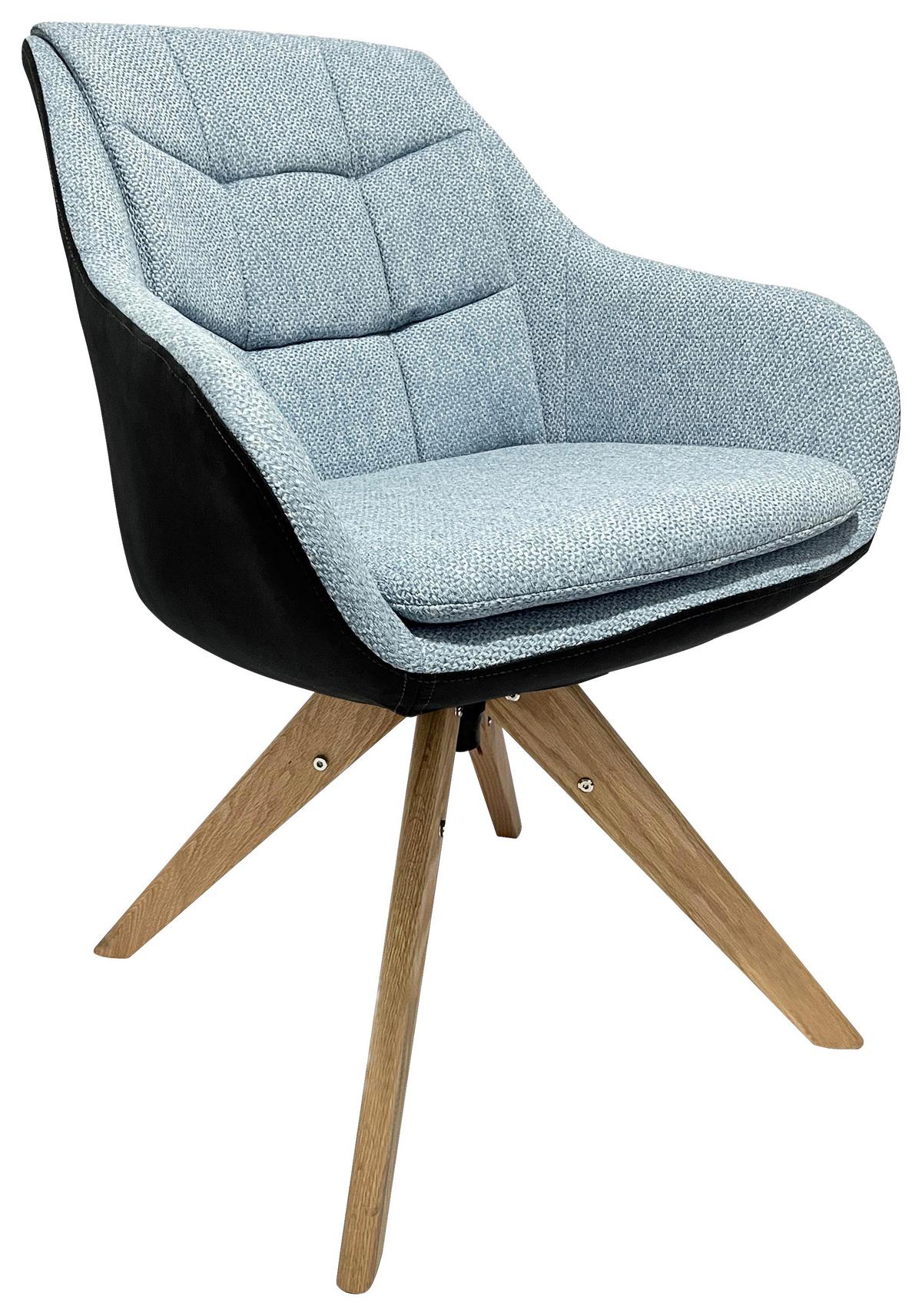 KRZESŁO Z PODŁOKIETNIKAMI FRESH - kolor dębowy/antracytowy, Konventionell, drewno/tkanina (57/83,5/60cm) - Landscape