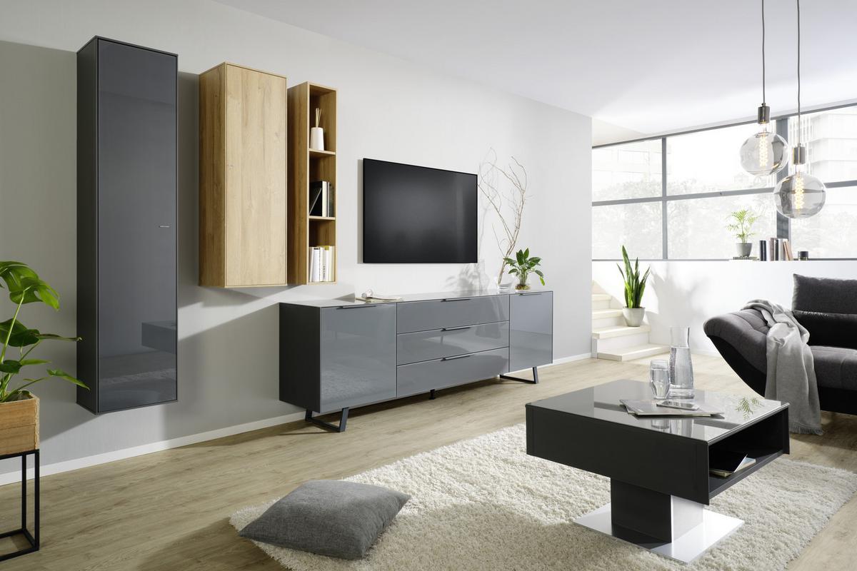 Viseči Element Max Box - antracit, Moderno, steklo/leseni material (38/175/32cm) - Premium Living