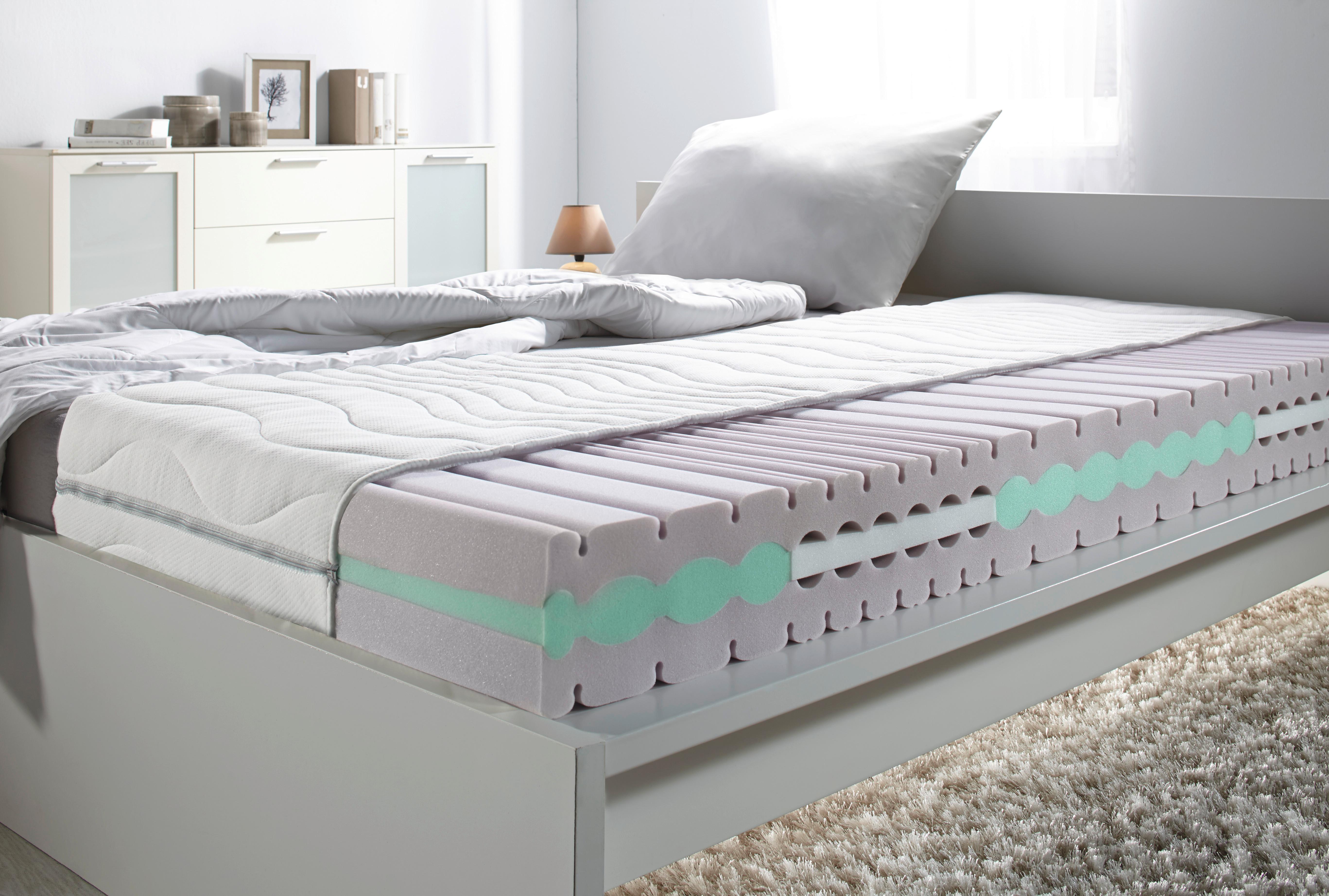 Komfortschaummatratze Premium Sinus H2/3 ca. 160x200cm - Weiss (160/200cm) - Nadana