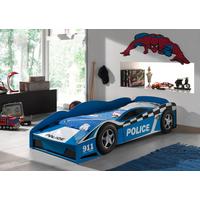 Autobett Police Car 70x140 Blau mit Bettkasten - Blau, MODERN, Holzwerkstoff (70/140cm) - Vipack