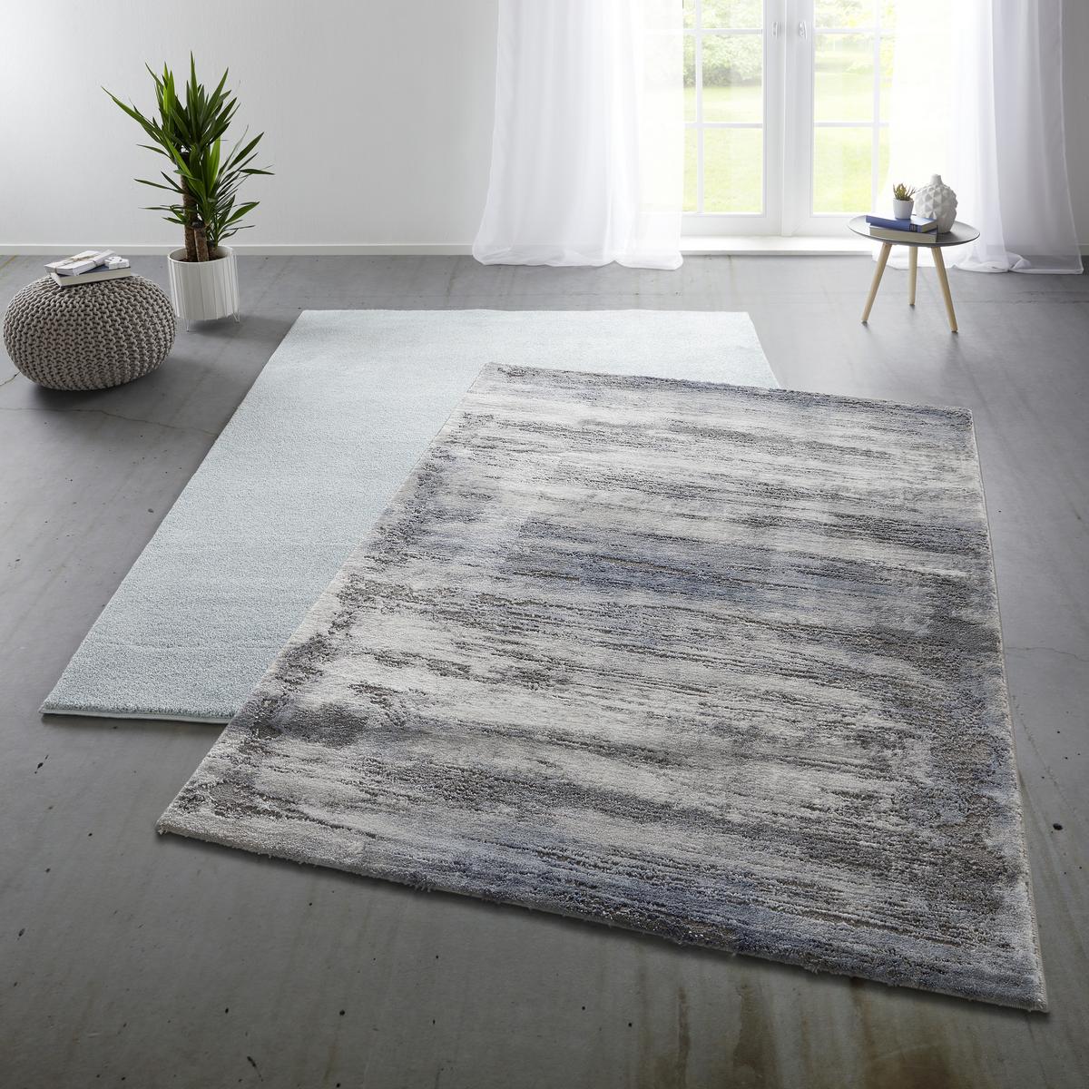 Webteppich Oxford ca. 120x170cm - Blau/Grau, Basics, Textil (120/170cm) - Mömax