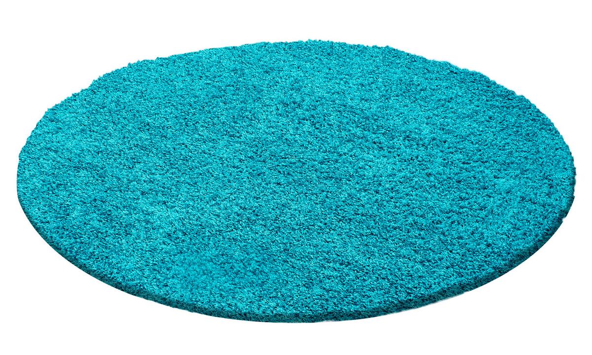 Hochflorteppich Life Türkis Ø ca. 200cm - Türkis, KONVENTIONELL, Textil (200cm) - Novel
