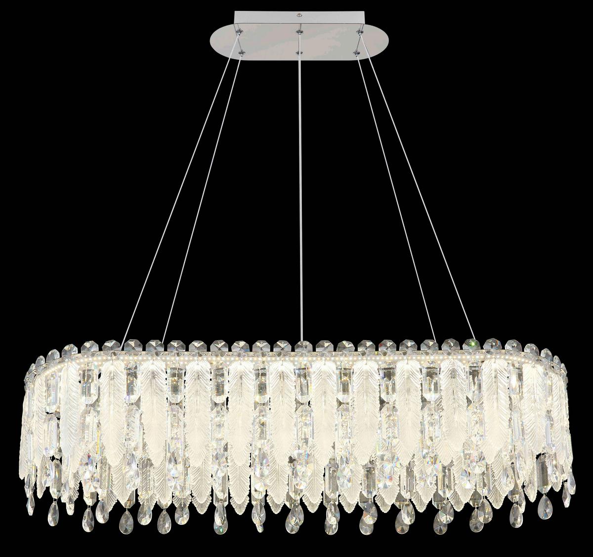 LED-HÄNGELEUCHTE 67176-70 KLUNKA - Klar/Chromfarben, Lifestyle, Glas/Kunststoff (99/36/120cm) - Globo