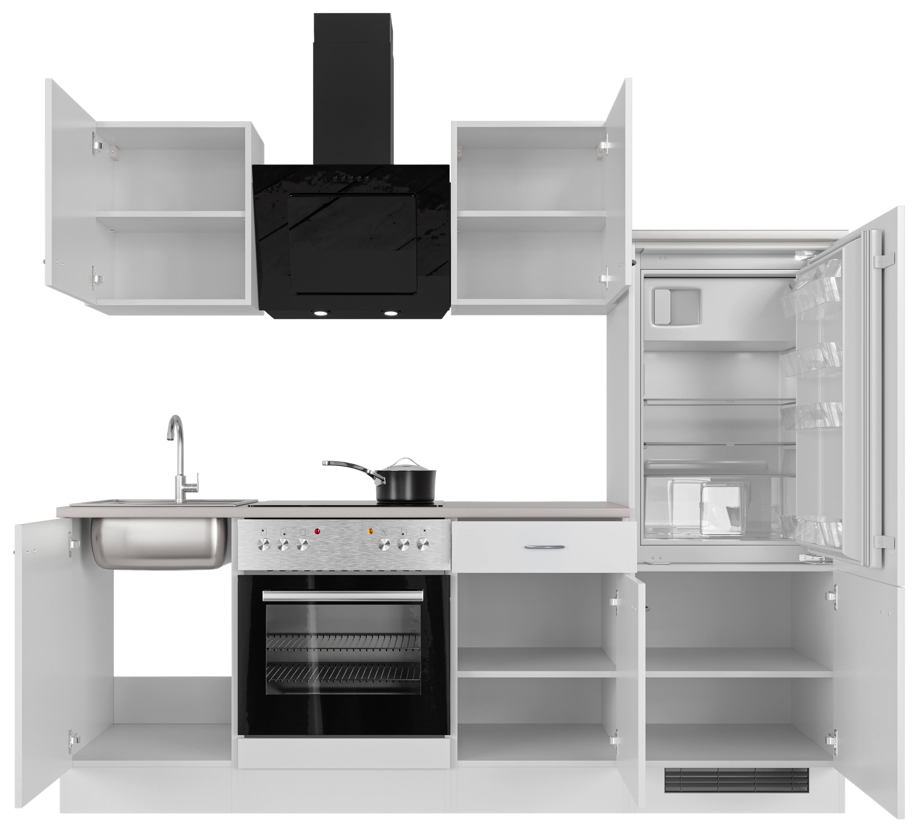 Kuhinjski Blok Wito - barve nerjavečega jekla/bela, Moderno, umetna masa/leseni material (220cm) - FlexWell
