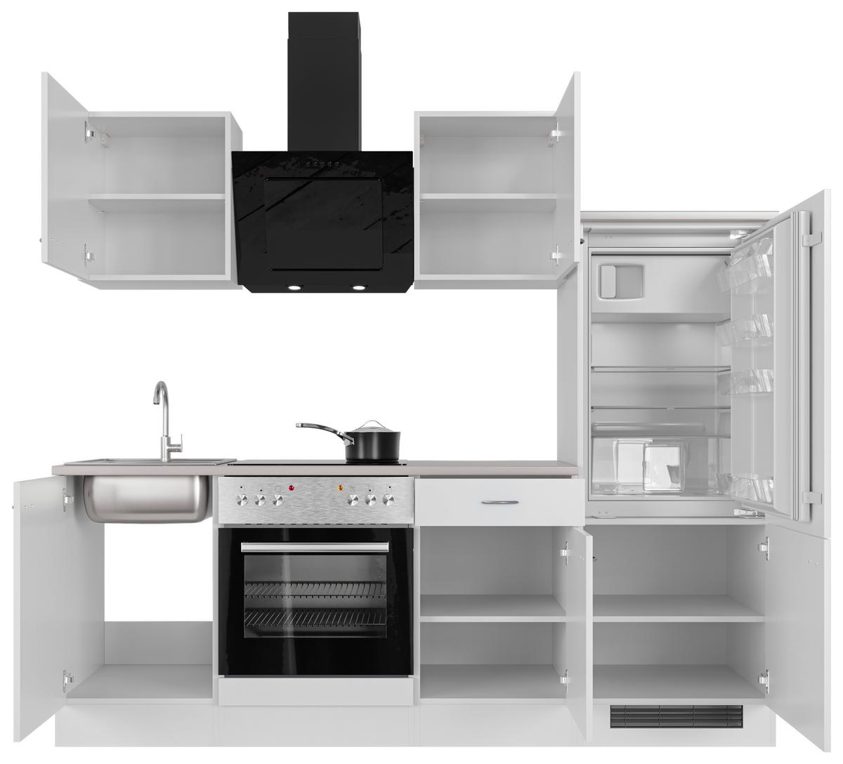 Kuhinjski Blok Wito - barve nerjavečega jekla/bela, Moderno, umetna masa/leseni material (220cm) - FlexWell