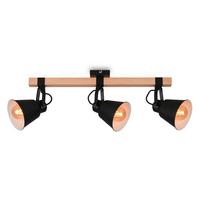 Strahler Talle Schwarz max. 40 Watt - Schwarz, ROMANTIK / LANDHAUS, Holz (68/14,5/24cm) - Briloner
