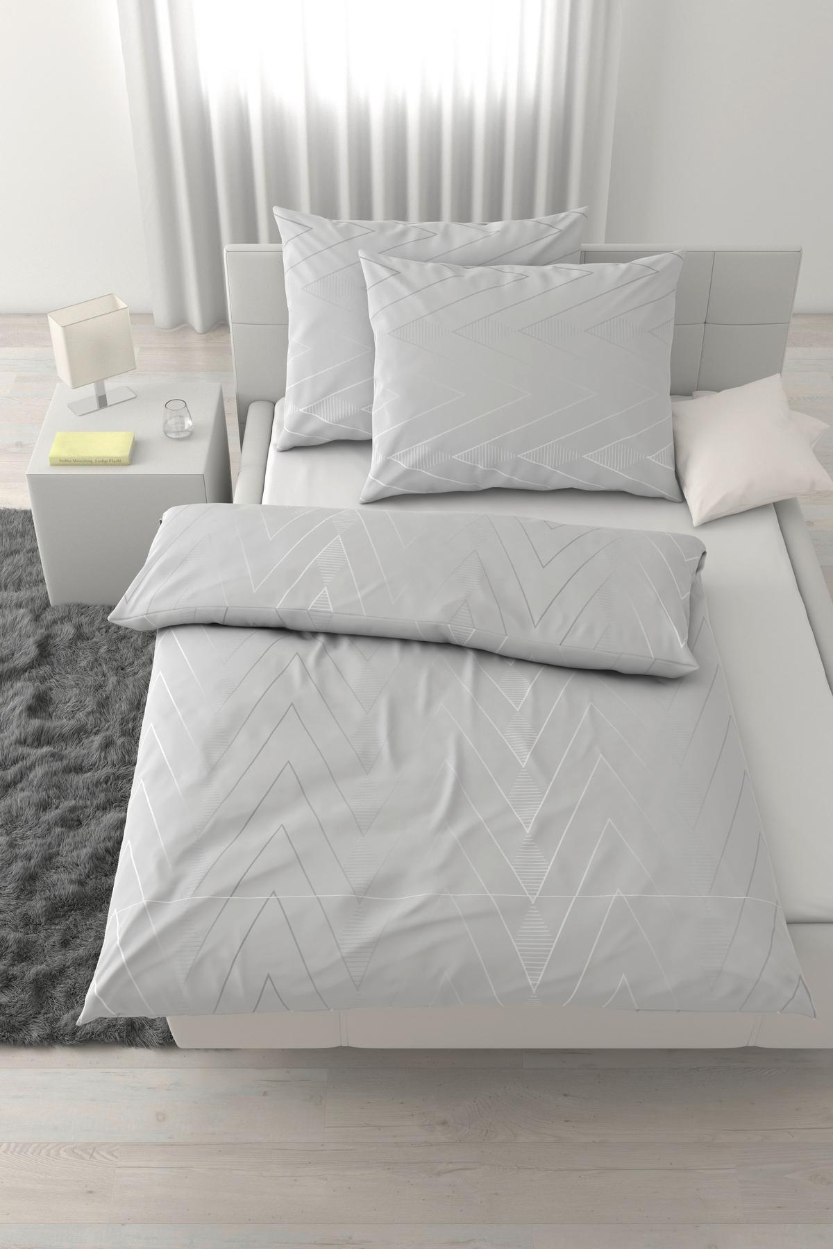 Bettwäsche Doha XXL Hellgrau ca. 200x220cm - Hellgrau, Textil (200/220cm) - Mömax