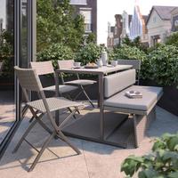 Set balcon Mario - gri-maro, Modern, plastic/metal (120/75/105cm) - Bessagi Garden