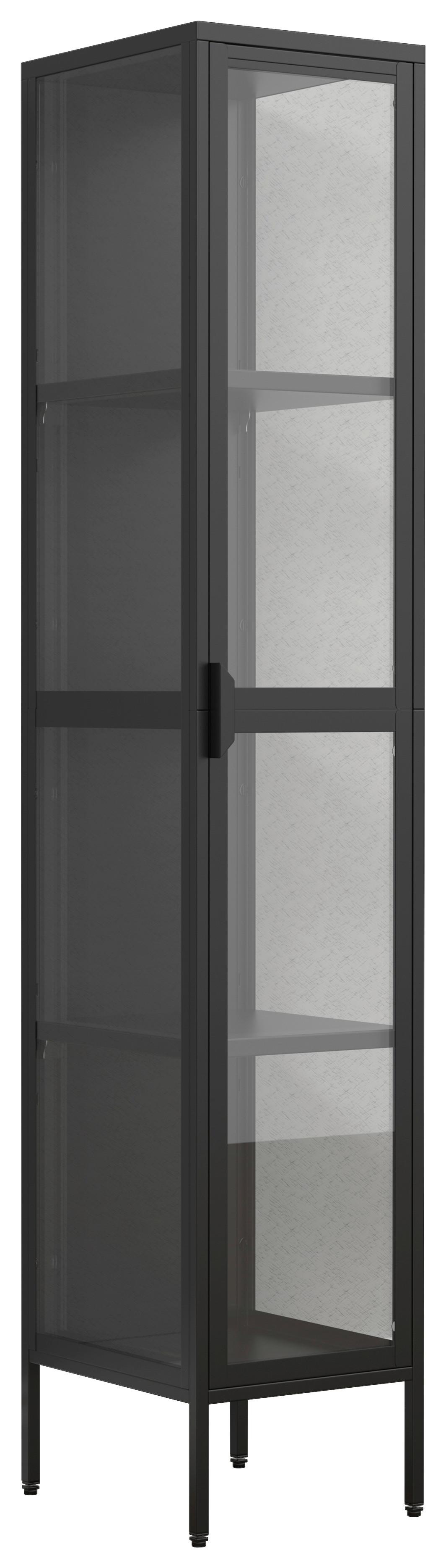 VITRINE FLOKA XL - Transparent/Schwarz, Design, Glas/Metall (30/160/35cm) - MID.YOU