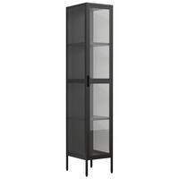 Vitrine Floka Xl - Transparent/Schwarz, Design, Glas/Metall (30/160/35cm) - MID.YOU