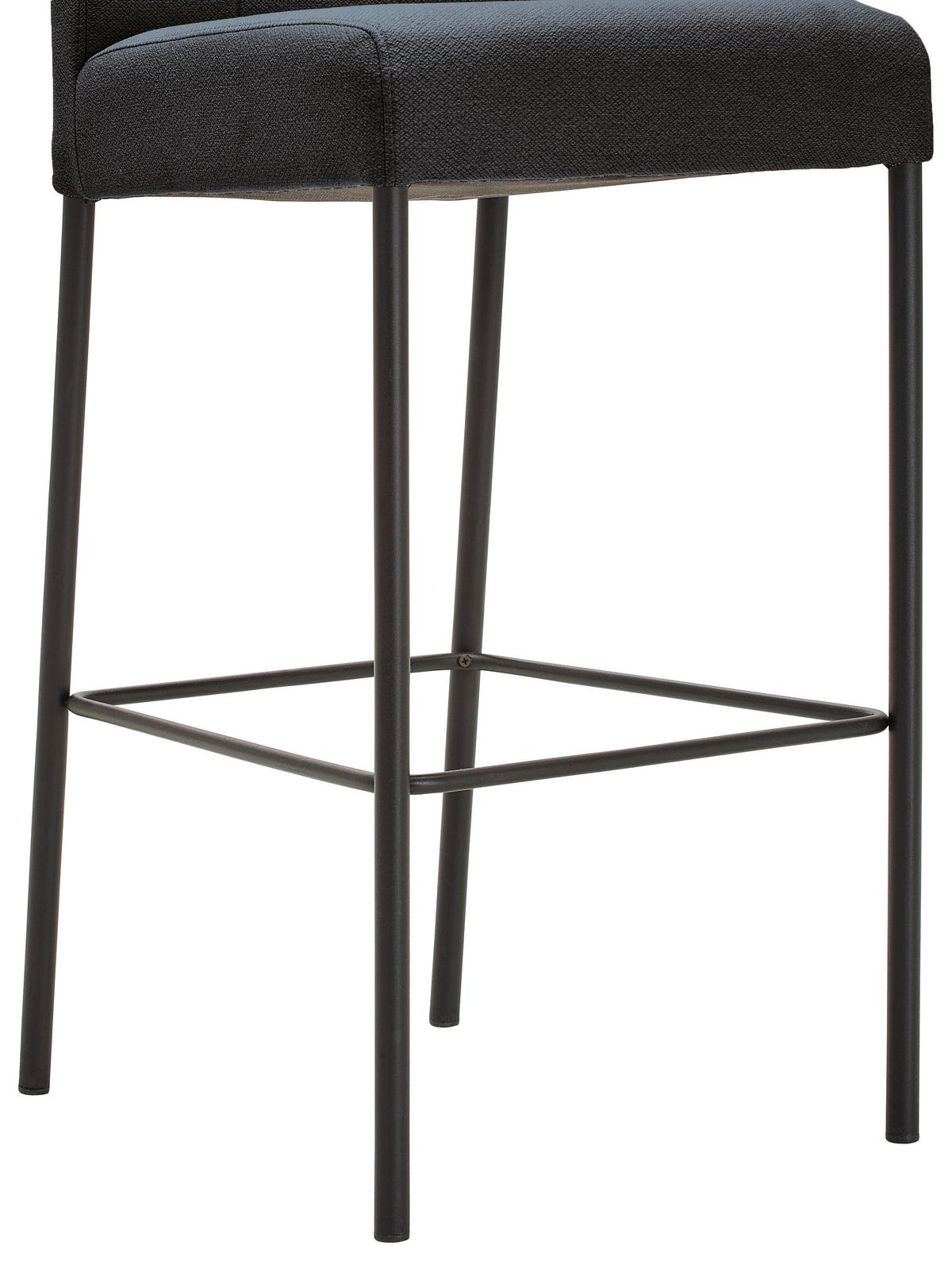 STOŁEK BAROWY NANDIA - czarny/szary, Design, metal/tkanina (42/102/50cm) - home24