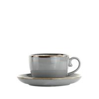Kaffeetasse mit Untertasse Capri Grau - Grau, MODERN, Keramik - Mömax