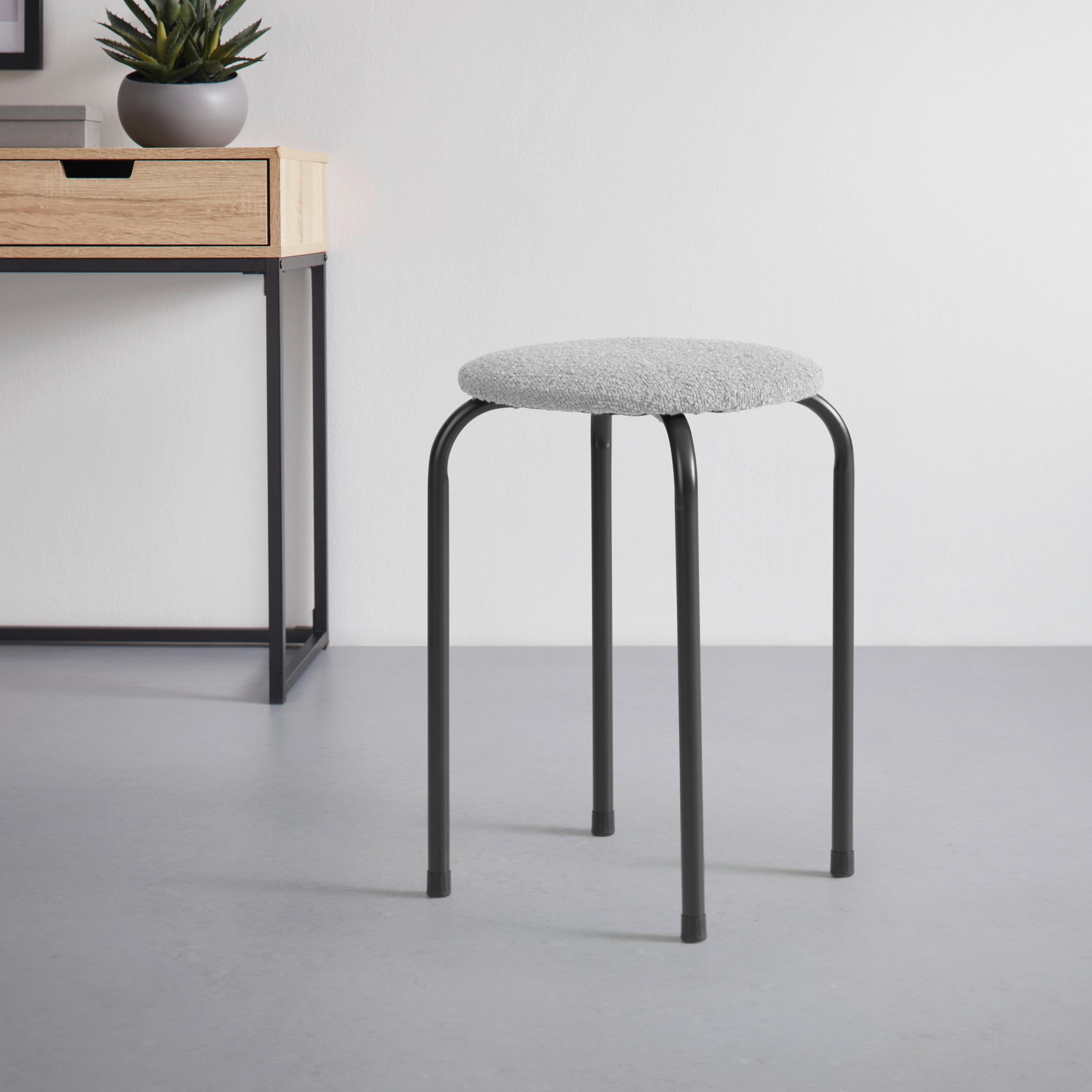 STAPELBAR PALL ISABELLE -SB- - grå/svart, Lifestyle, metall/textil (30/45/30cm) - Mömax