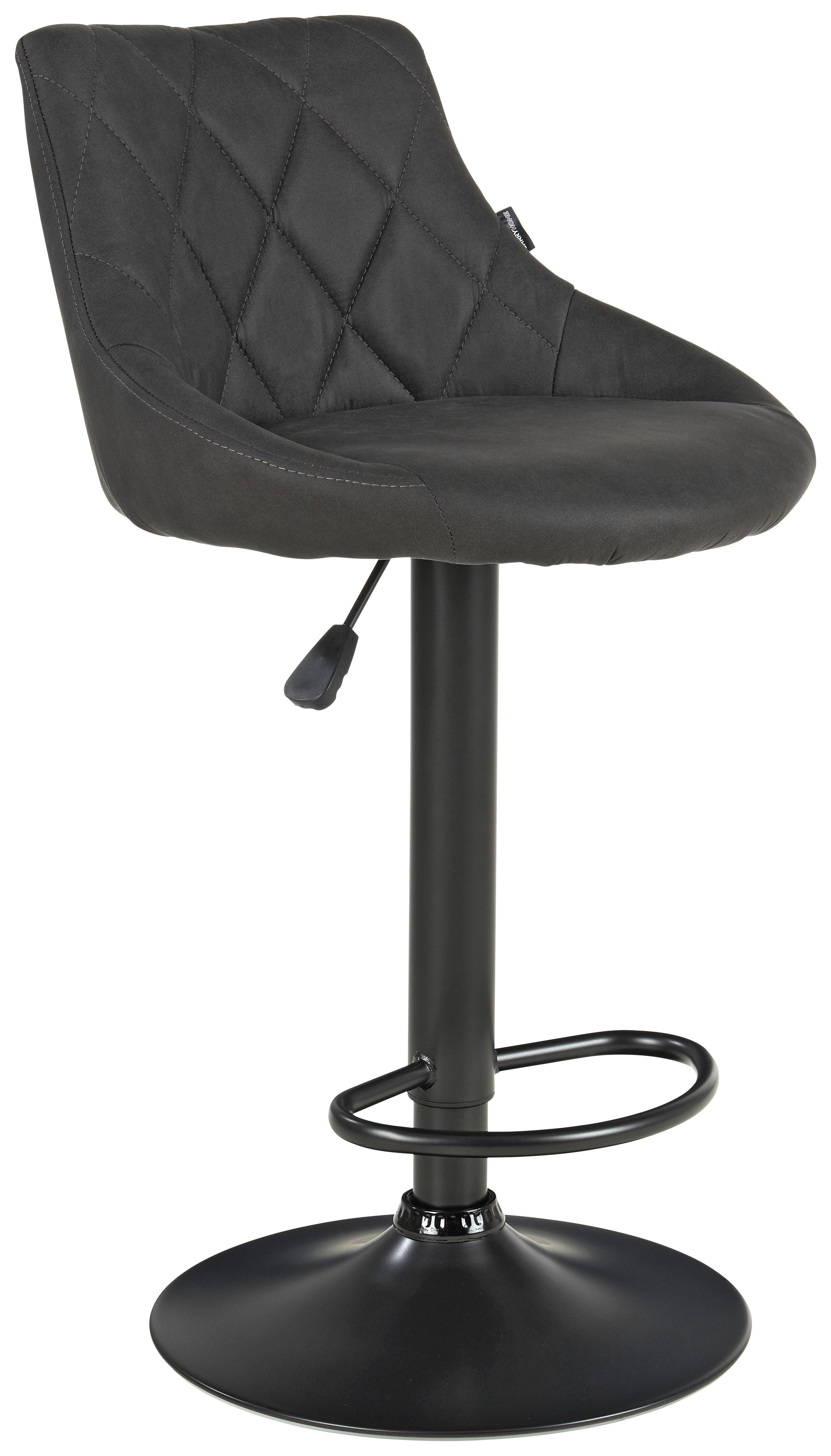 STOŁEK BAROWY ARNE - czarny, Design, metal/tkanina (47,50/82-103/52cm) - Carryhome