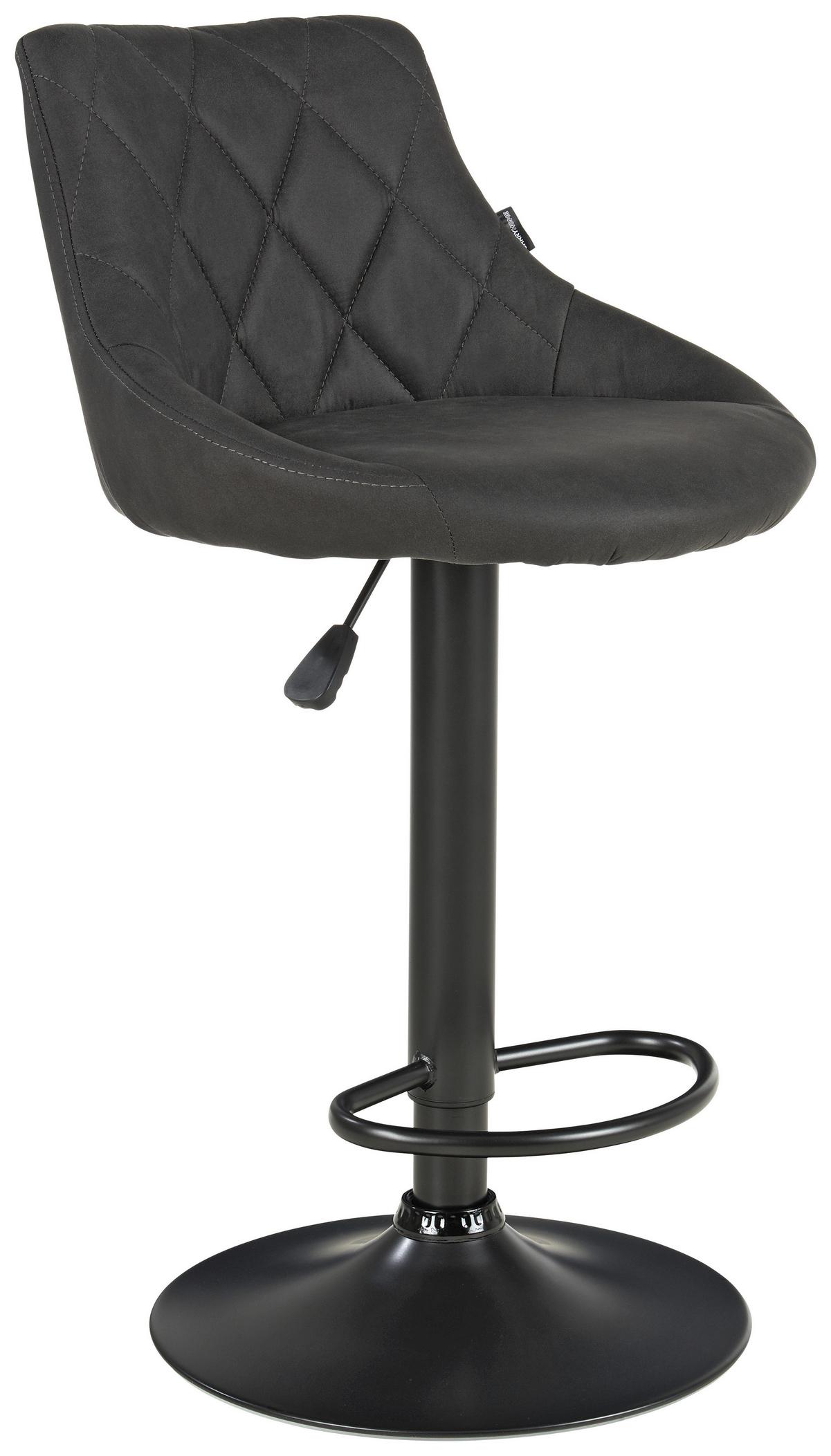 STOŁEK BAROWY ARNE - czarny, Design, metal/tkanina (47,50/82-103/52cm) - Carryhome