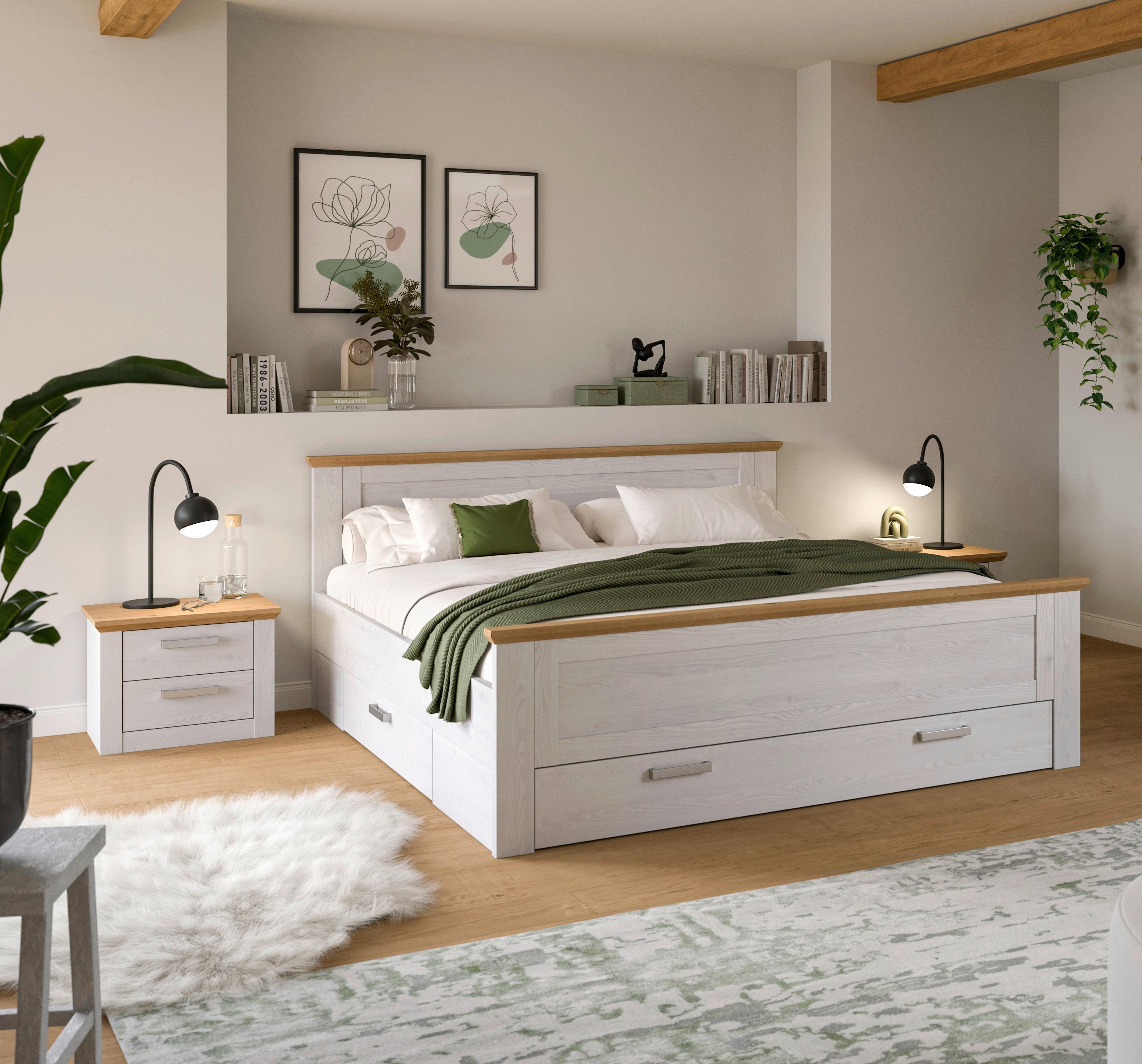Schlafzimmer VERONA 3-teilig Lärchefarben, Eiche Artisan - Lärchefarben/Eiche Artisan, ROMANTIK / LANDHAUS, Holzwerkstoff - Livetastic