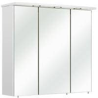 Tükrös Szekrény Carina - krómszínű/fehér, Modern, faalapú anyag/Üveg (72/75/20cm)