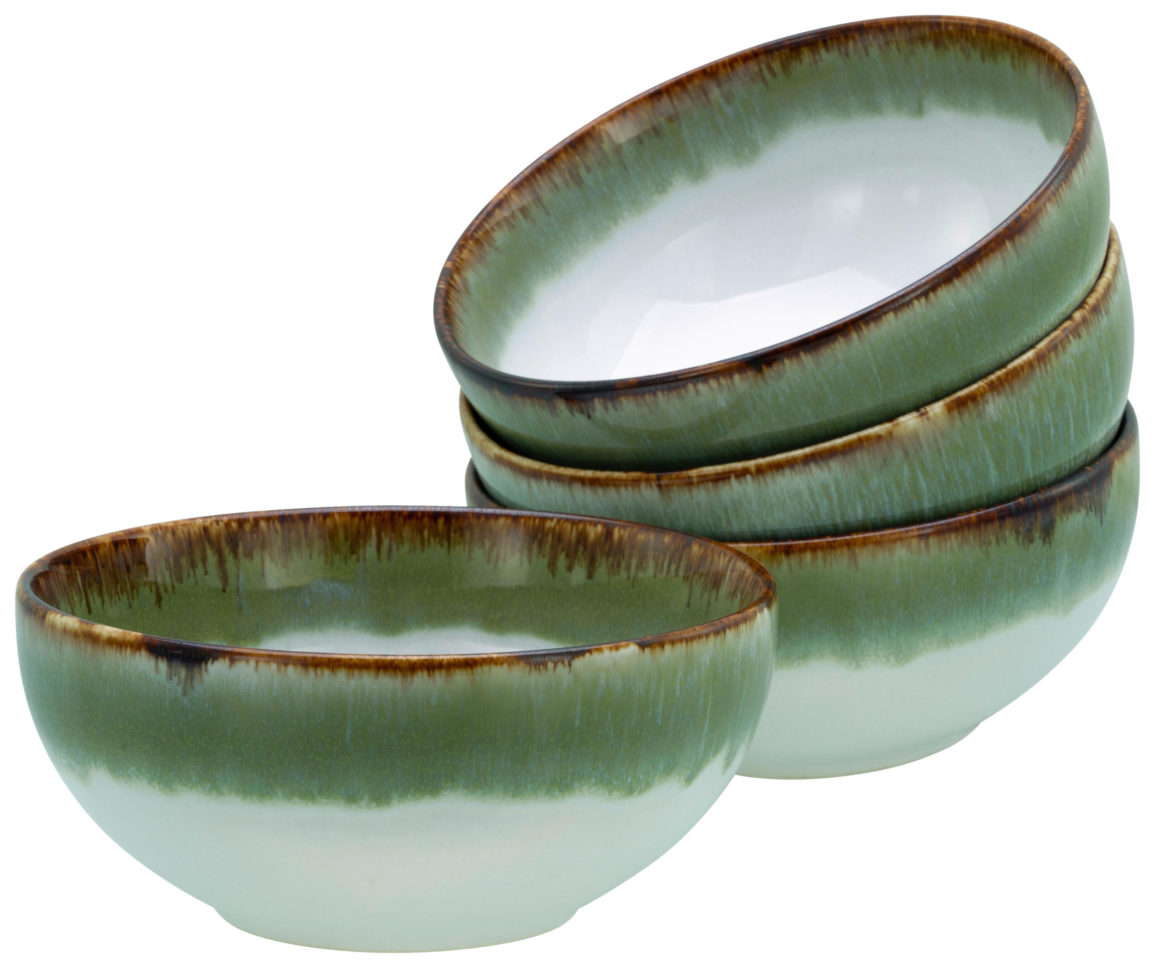 Set Posod Cascade Green, 4-Delni - zelena/bela, Design, keramika (17,5cm) - Creatable